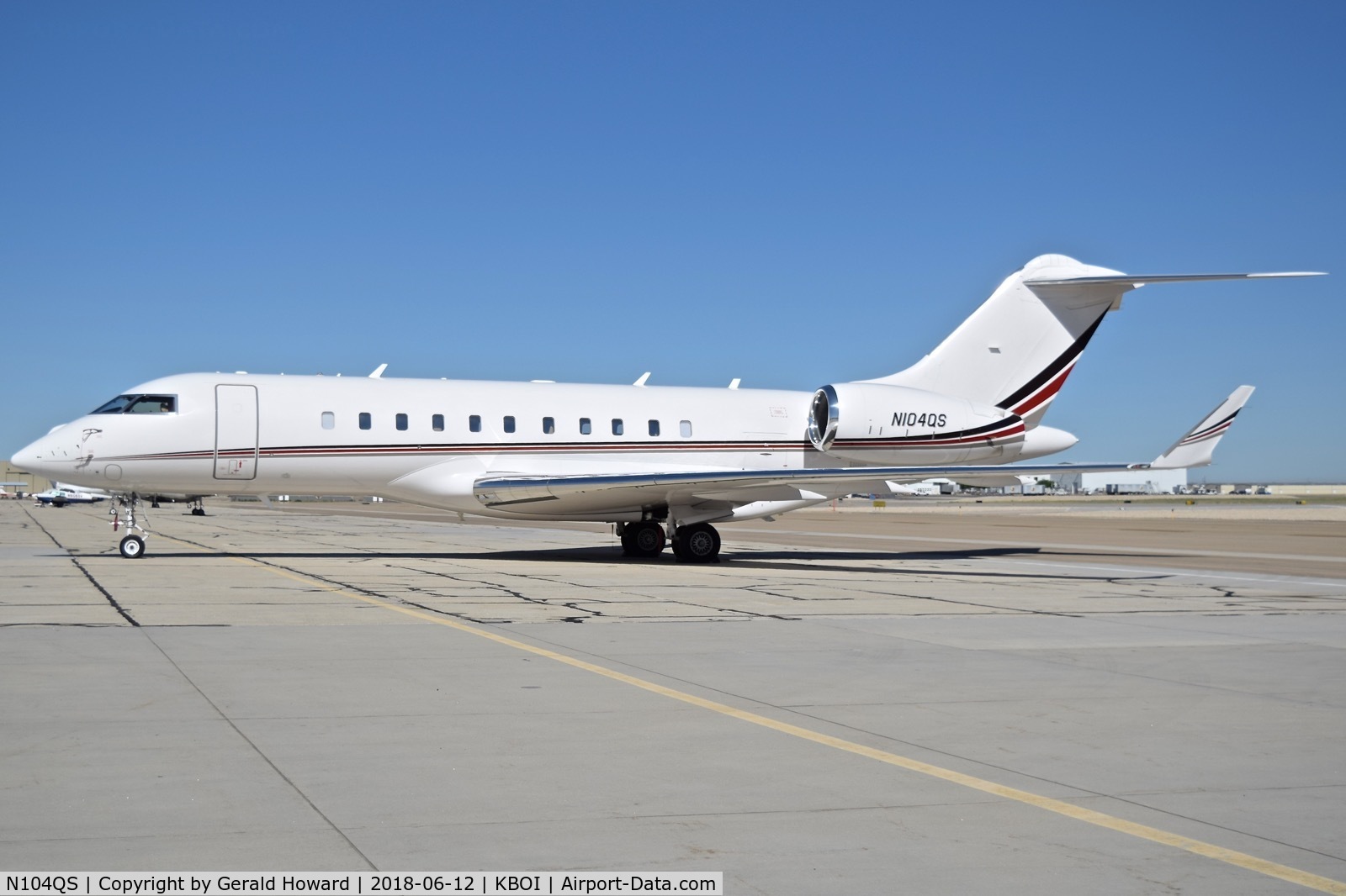 N104QS, 2013 Bombardier BD-700-1A11 Global 5000 C/N 9555, Parked on the south GA ramp.