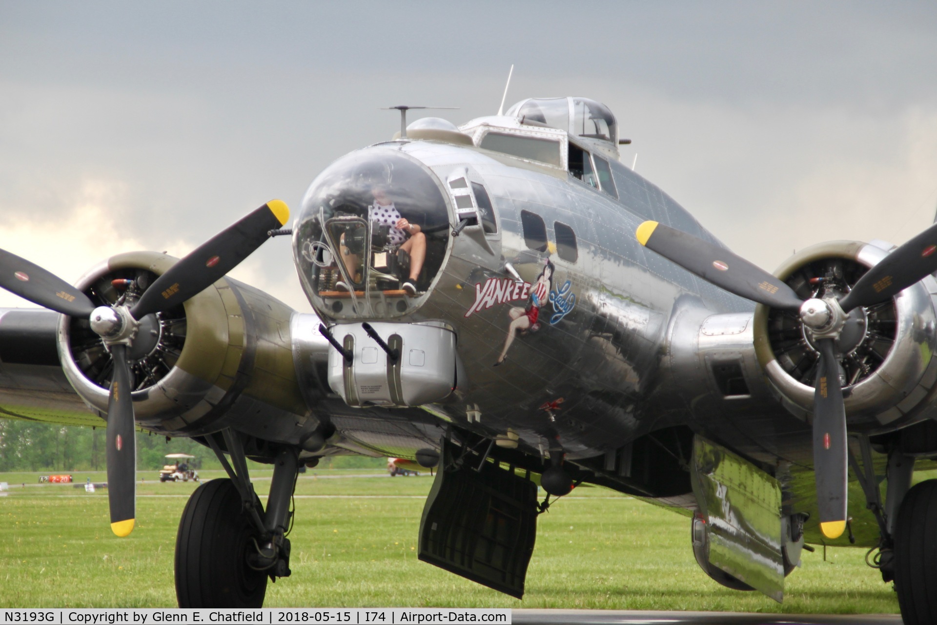 N3193G, 1944 Boeing B-17G Flying Fortress C/N 77255, Telephoto close up of the nose art