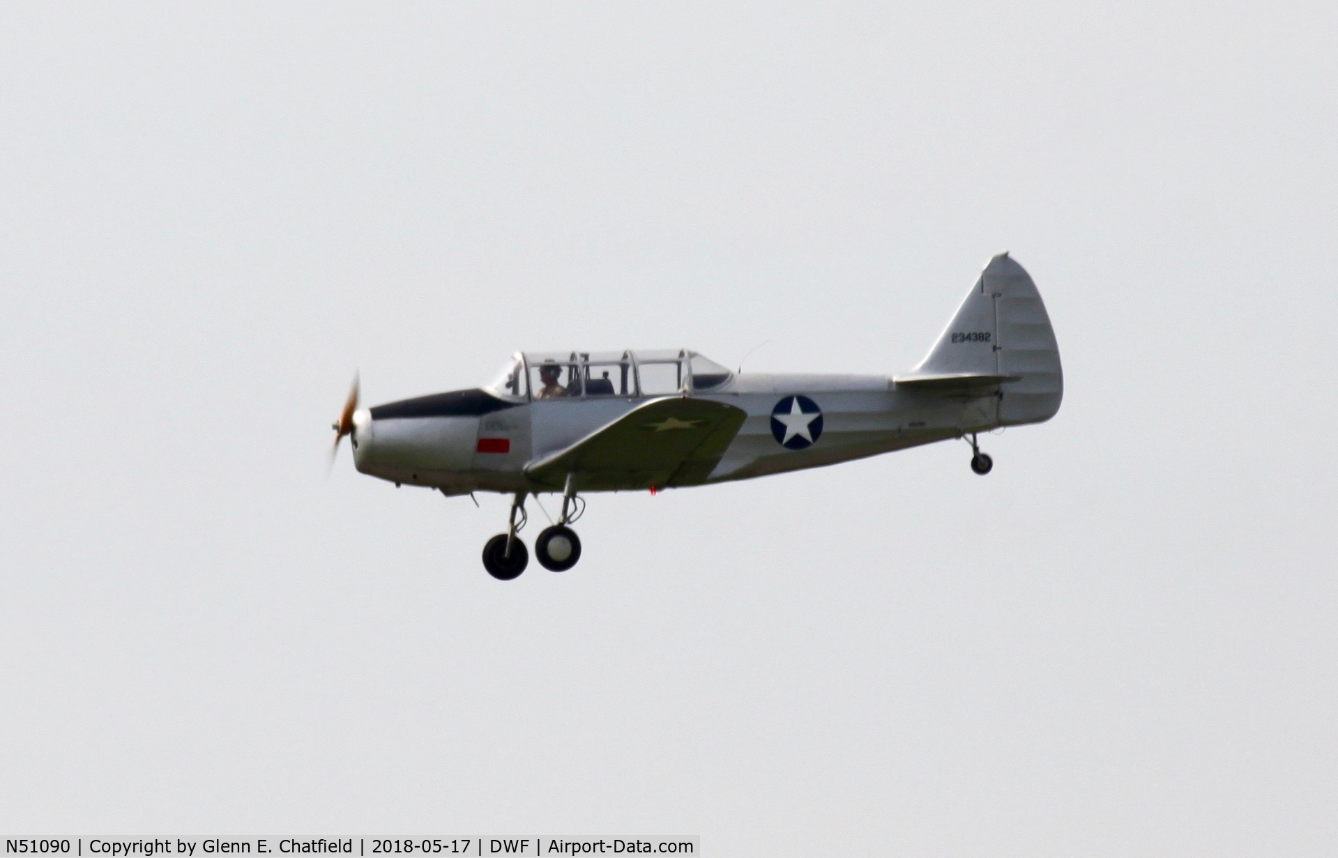N51090, 1943 Fairchild M-62A-3 Cornell II C/N T43-5048, On final approach for Wright Field, OH, at the National Museum of the USAF