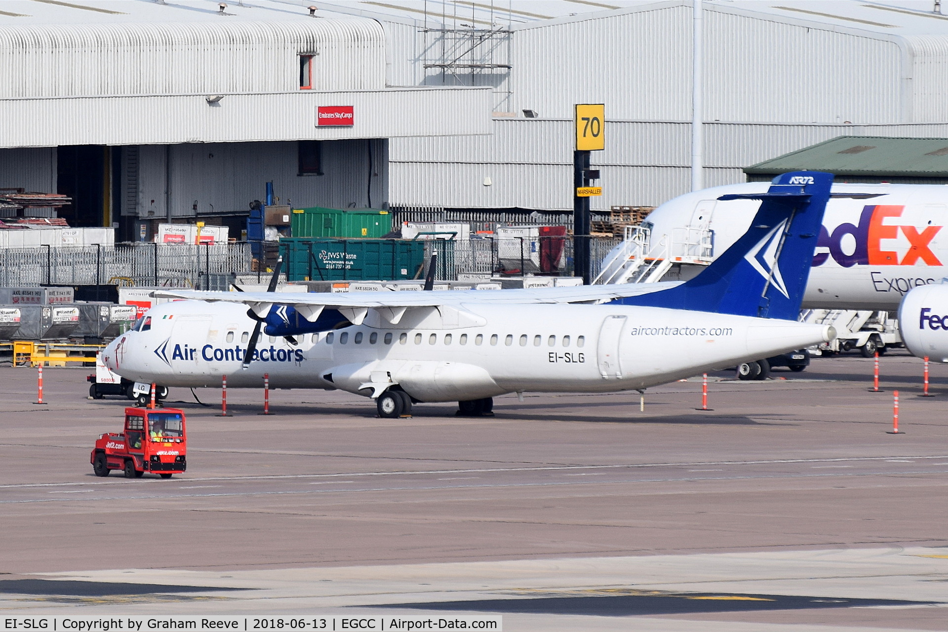 EI-SLG, 1990 ATR 72-202 C/N 183, Parked at Manchester.