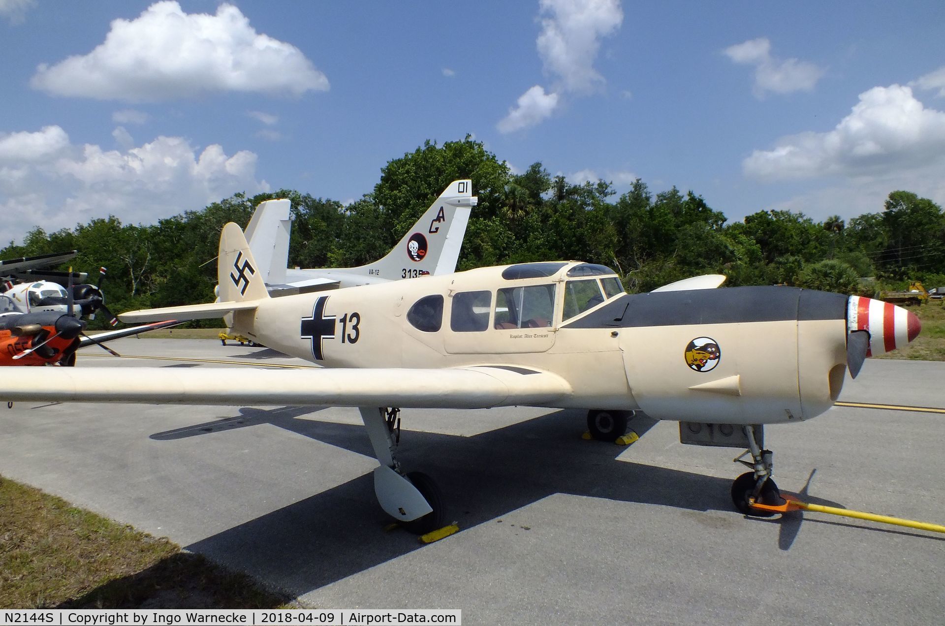 N2144S, Nord 1101 Noralpha C/N 32, Nord N.1101 Noralpha/Ramier (Me 208 with Renault engine) at the VAC Warbird Museum, Titusville FL