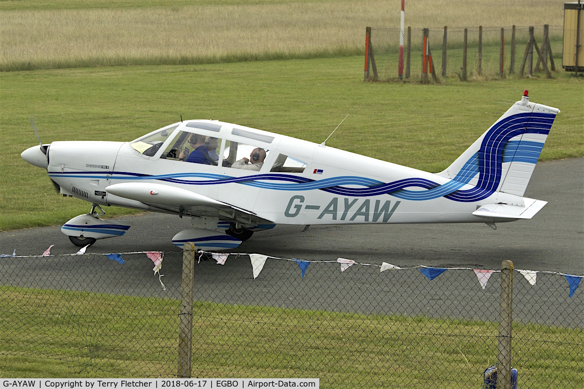 G-AYAW, 1970 Piper PA-28-180 Cherokee C/N 28-5805, Participating in 2018 Project Propellor at Wolverhampton Halfpenny Green Airport