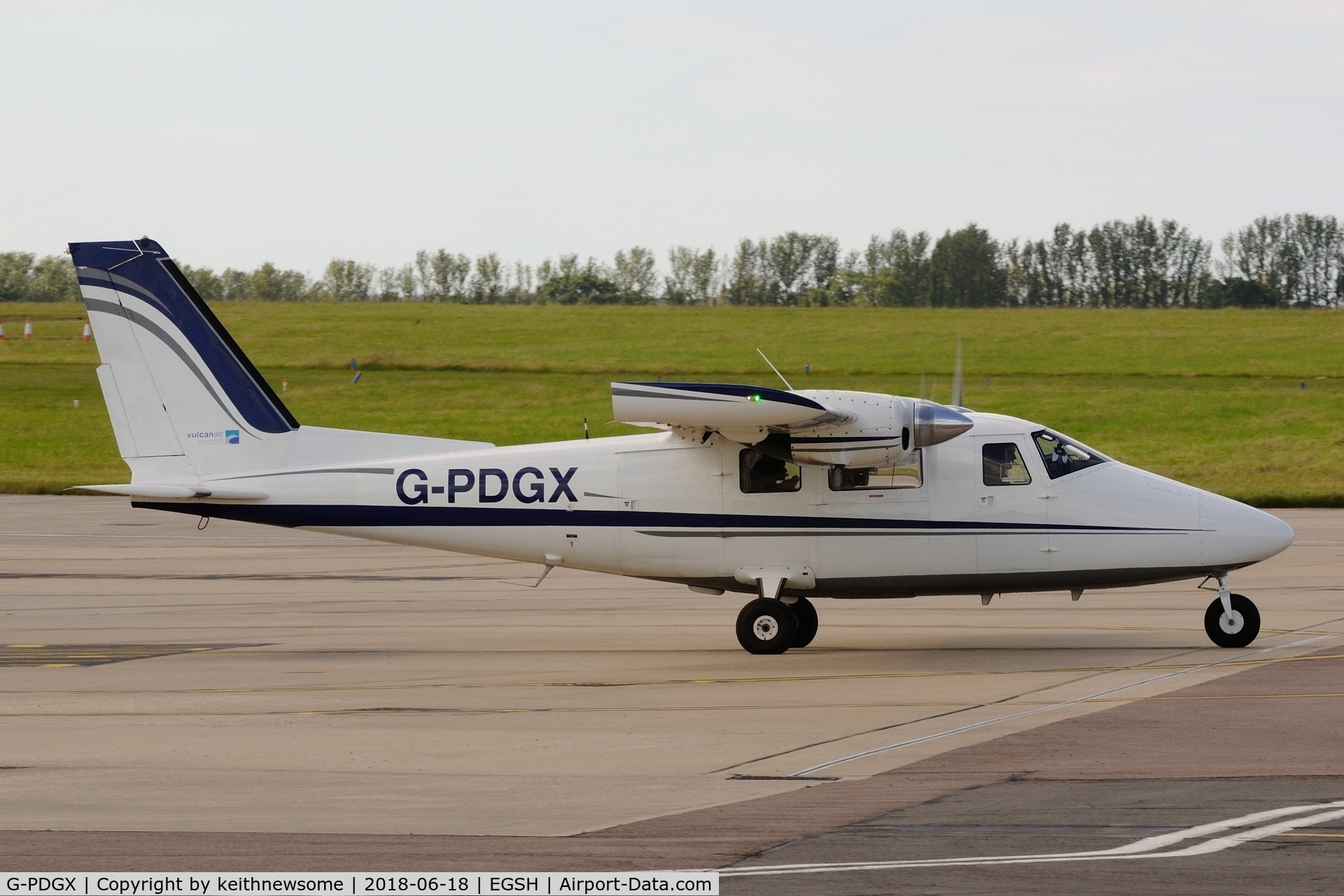 G-PDGX, 2015 Vulcanair P-68R Victor C/N 483-50, Leaving Norwich, formerly OY-GNS.