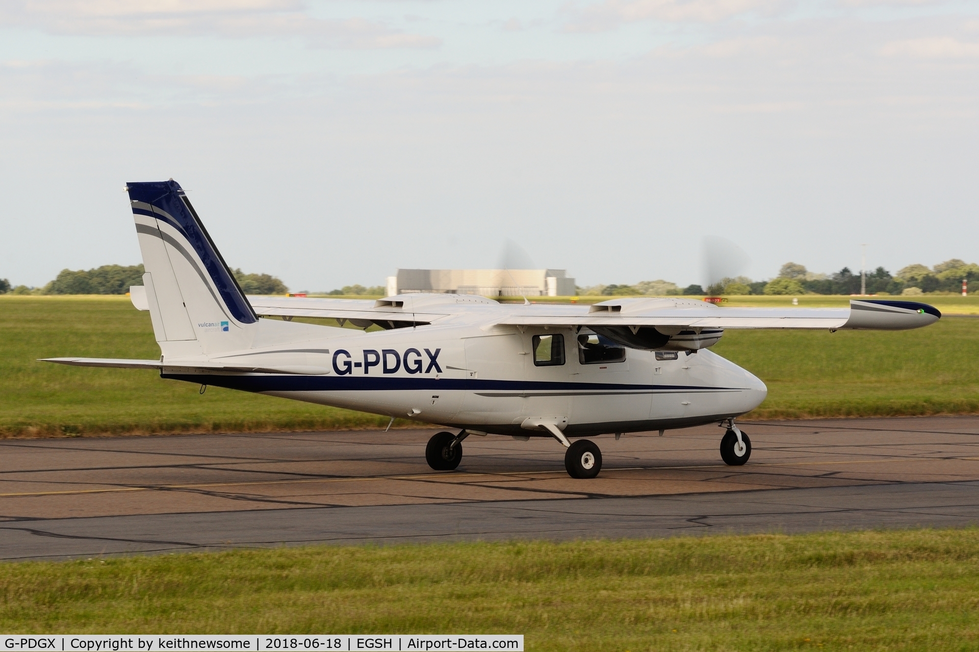 G-PDGX, 2015 Vulcanair P-68R Victor C/N 483-50, Leaving Norwich, formerly OY-GNS.
