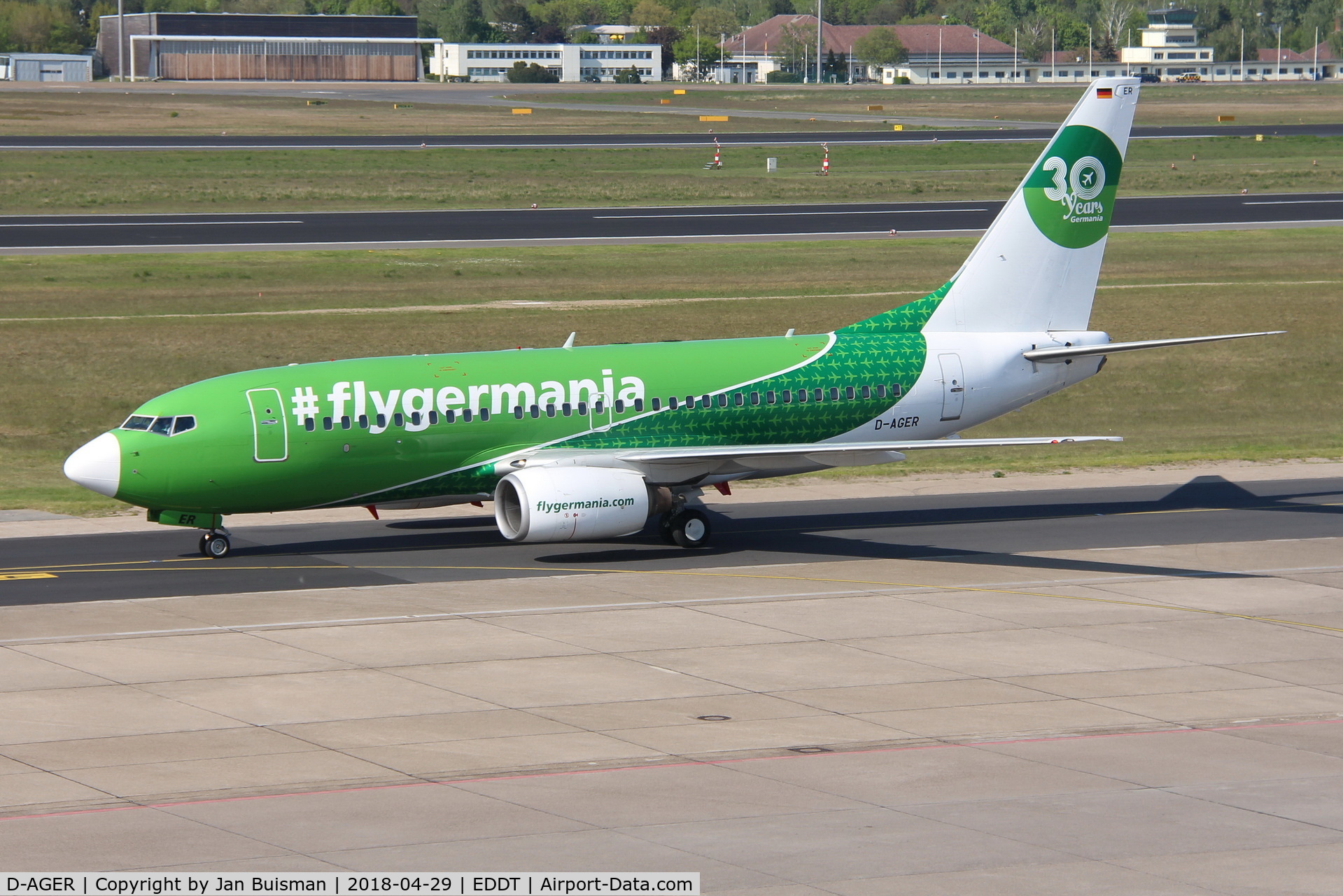 D-AGER, 1998 Boeing 737-75B C/N 28107, Germania, 30 year livery