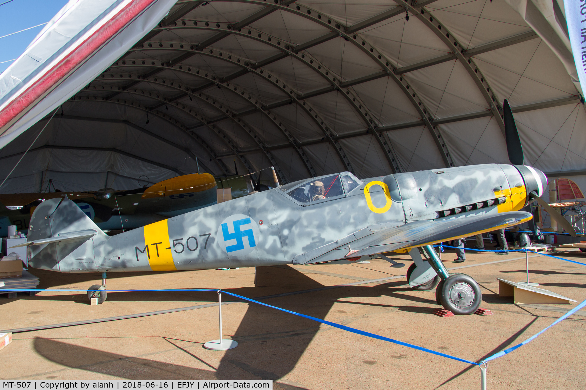 MT-507, Messerschmitt Bf-109G-6 C/N 167271, Part of the Central Finnland Aviation Museum display at the 100th Anniversary of the Finnish Air Force airshow