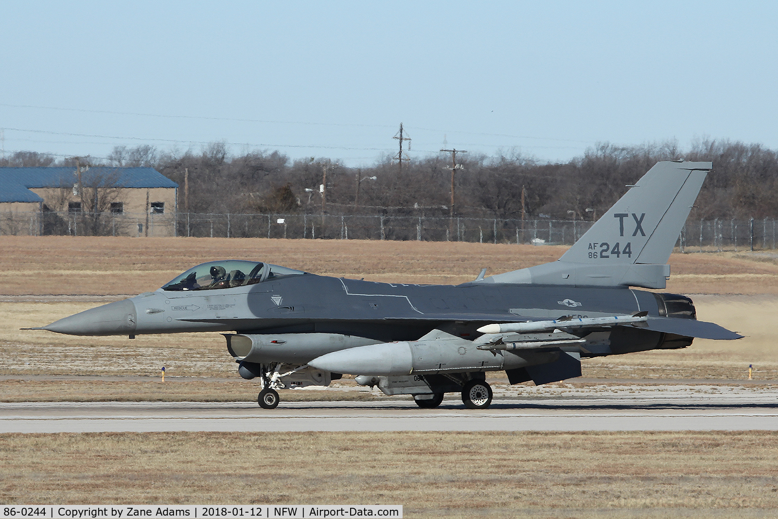 86-0244, 1986 General Dynamics F-16C Fighting Falcon C/N 5C-350, Departing NAS Fort Worth