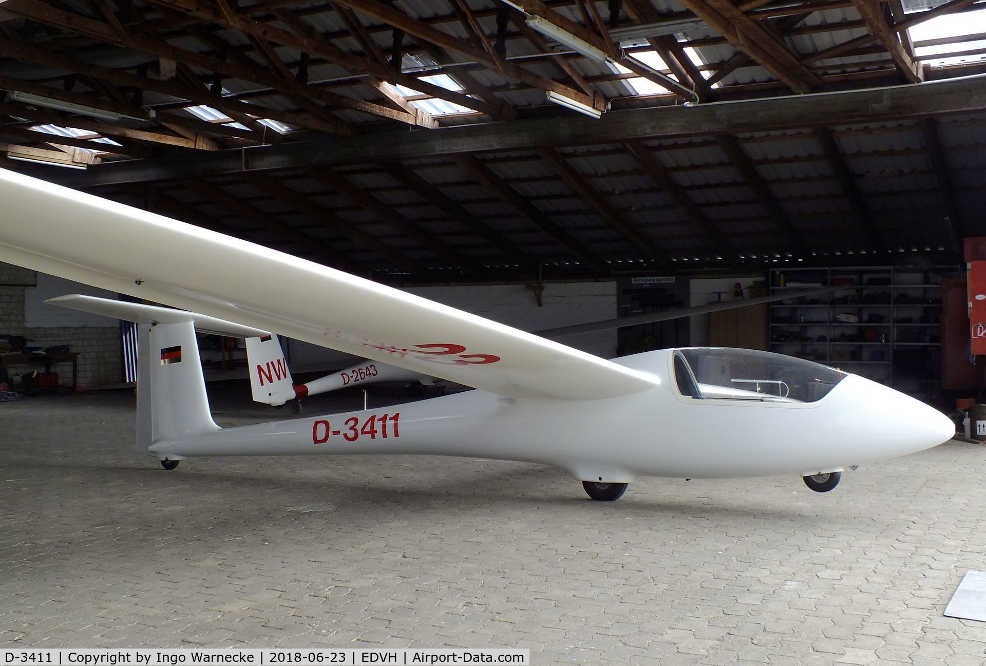 D-3411, Schleicher ASK-23B C/N 23003, Schleicher ASK-23B at Hodenhagen airfield