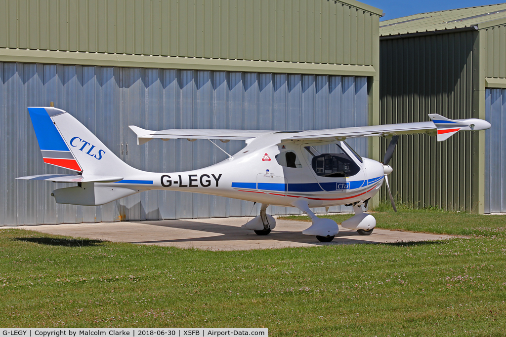 G-LEGY, 2008 Flight Design CTLS C/N F-08-09-13, Flight Design CTLS, a resident at Fishburn Airfield, UK. June 30th 2018.