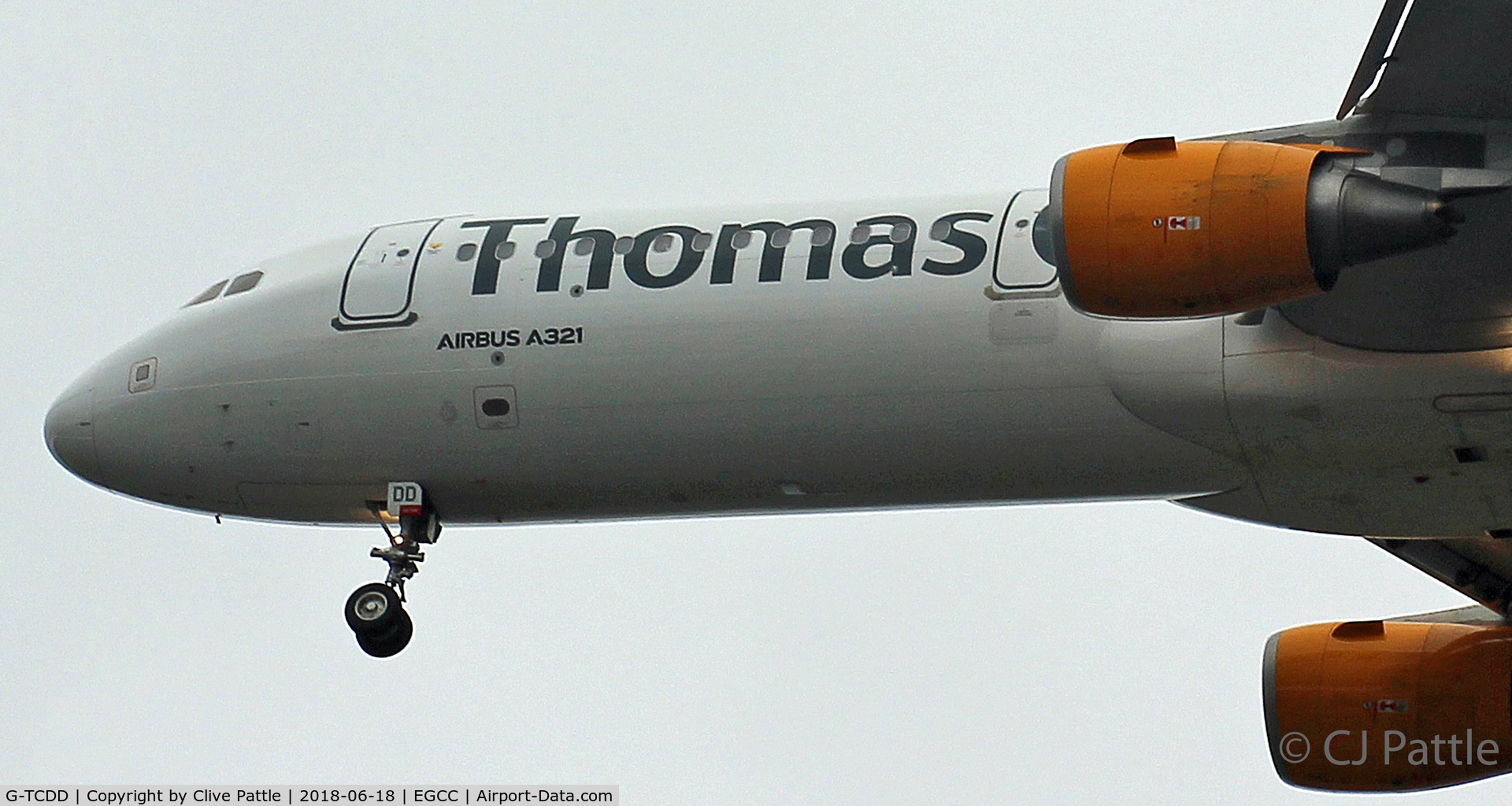 G-TCDD, 2014 Airbus A321-211 C/N 6038, On finals to EGCC