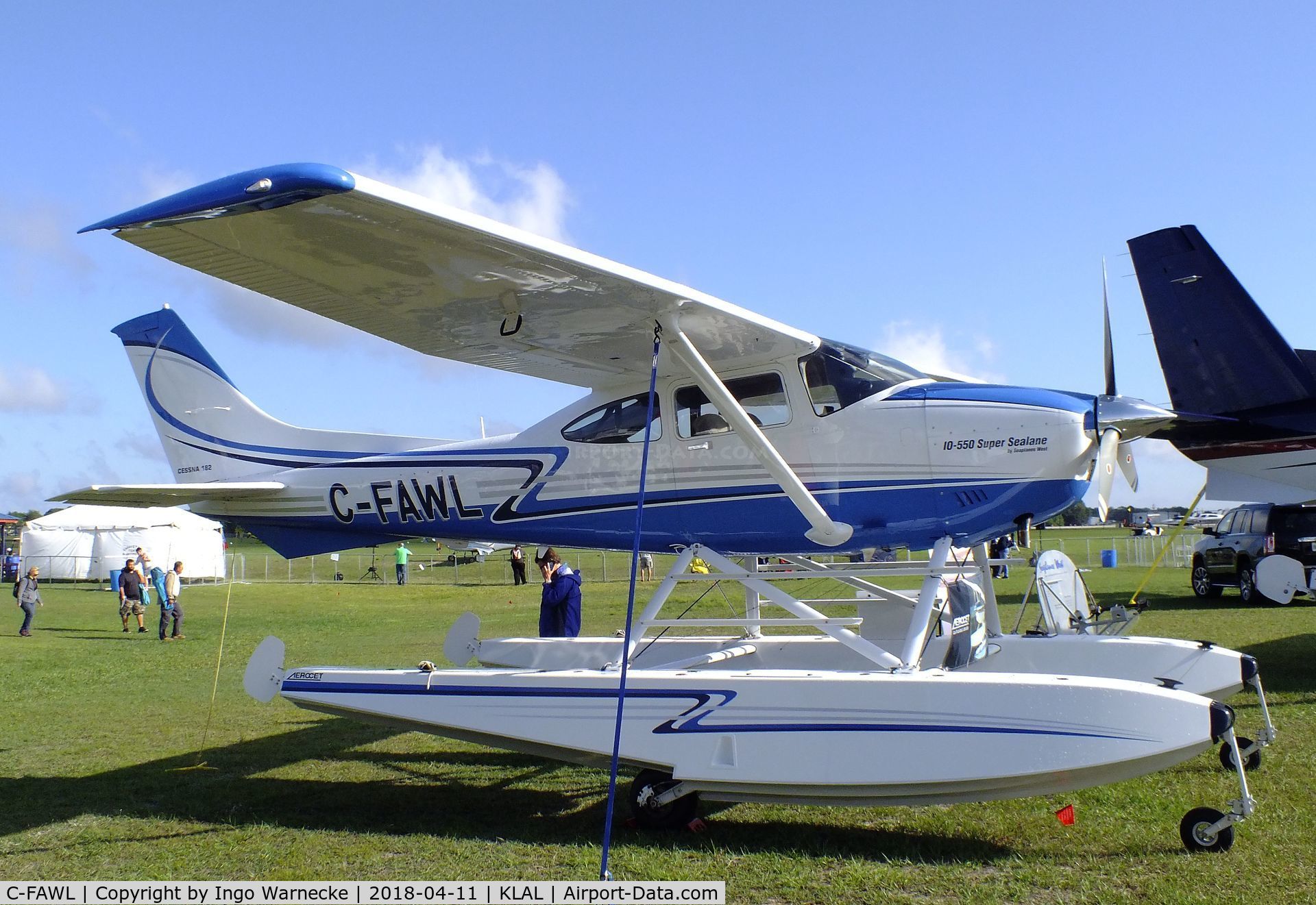 C-FAWL, 1986 Cessna 182R Skylane C/N 18268547, Cessna 182R Skylane 'Super Sealane' on amphibious floats at 2018 Sun 'n Fun, Lakeland FL