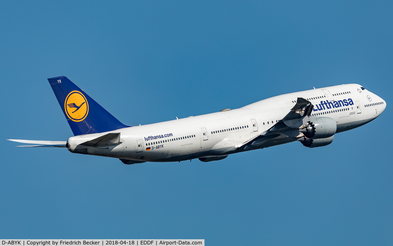 D-ABYK, 2012 Boeing 747-830 C/N 37835, departure via RW07C