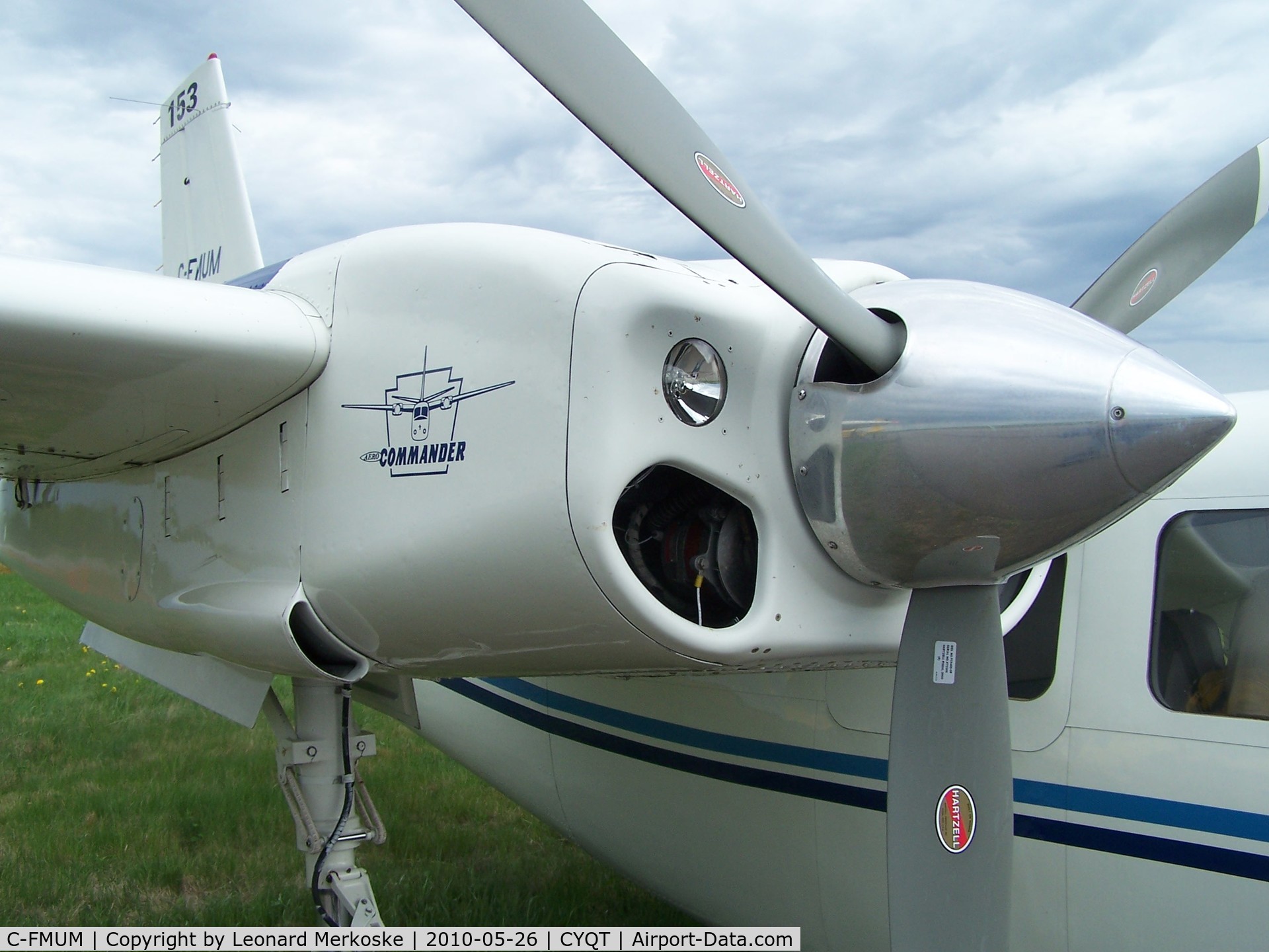 C-FMUM, 1971 Aero Commander 500S Shrike Commander C/N 3103, ACE Airshow CYQT.  Streamlined engine nacelle housing Lycoming IO-540