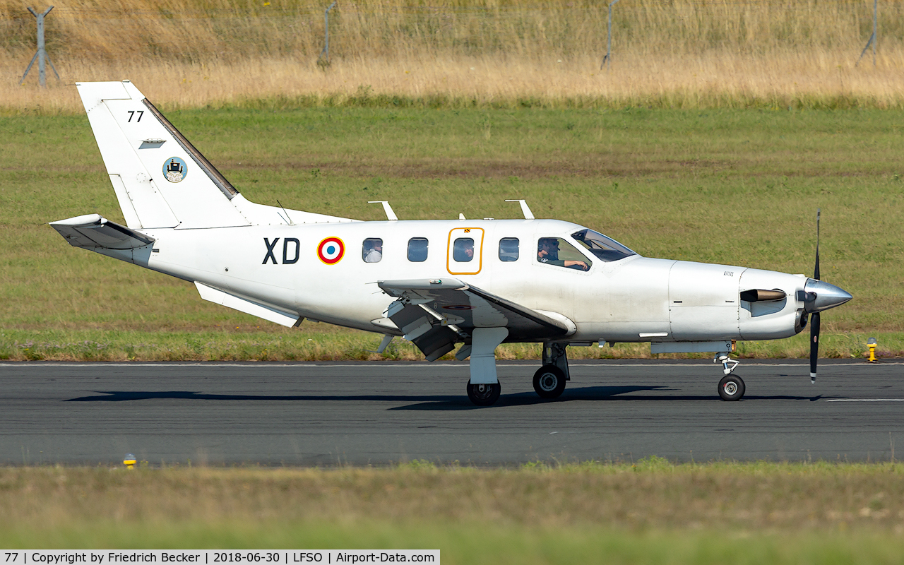 77, Socata TBM-700A C/N 77, decellerating after touchdown during the Meeting Aerienne BA133 Nancy Ochey