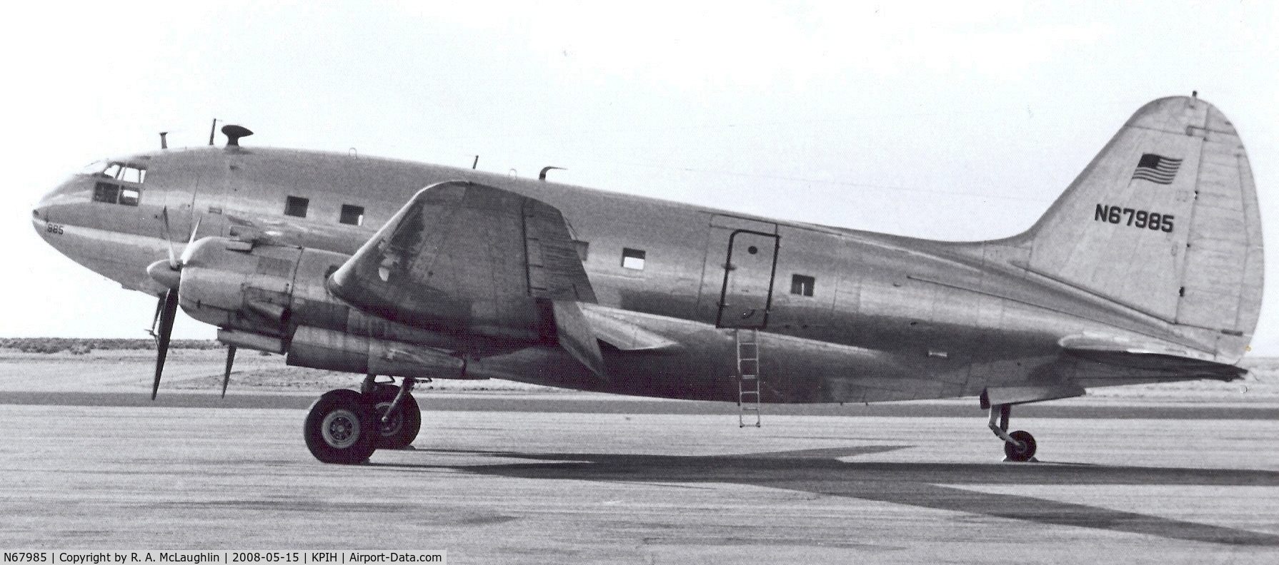 N67985, Curtiss C-46 Commando C/N 22538, Private owner, APR '78
Air America lettering visible on right side where removed.