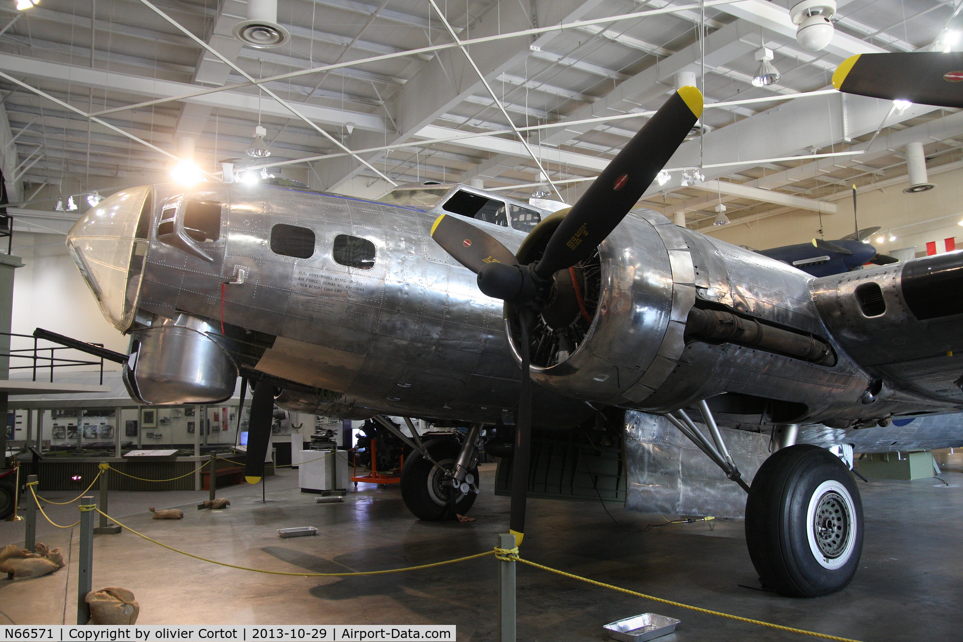 N66571, 1944 Boeing B-17G Flying Fortress C/N 32455, in a very small museum