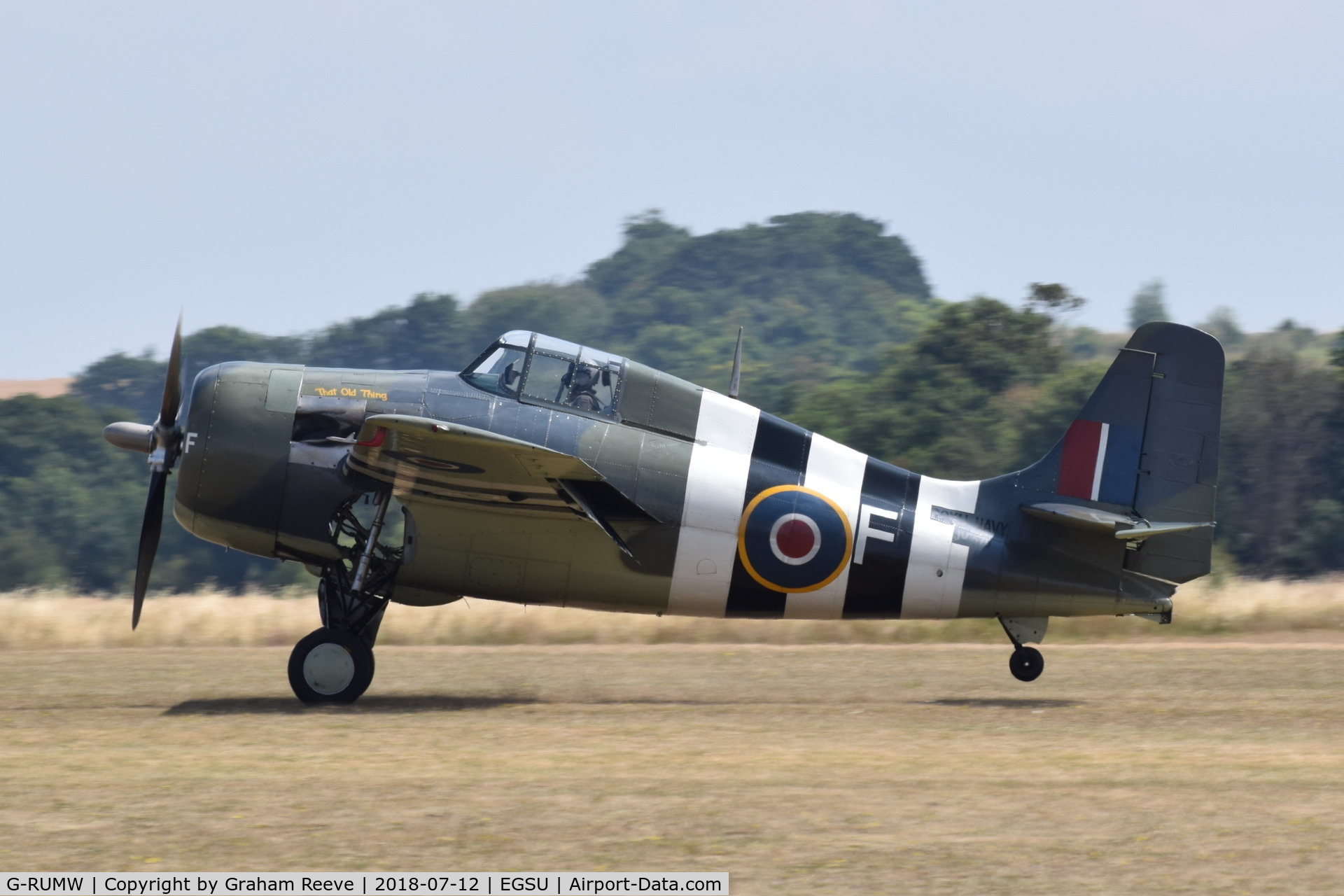 G-RUMW, 1944 General Motors (Grumman) FM-2 Wildcat C/N 5765, Landing at Duxford.