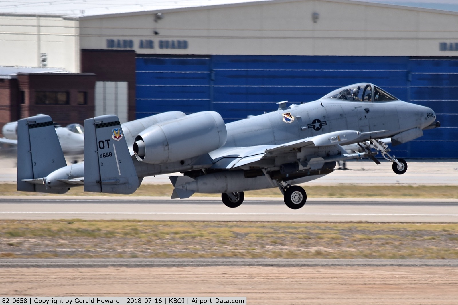 82-0658, 1982 Fairchild Republic A-10C Thunderbolt II C/N A10-0706, Departing RWY 28R. 422nd T&E Sq., 53rd Wing, 79th Test & Evaluation Group, Nellis AFB, NV.