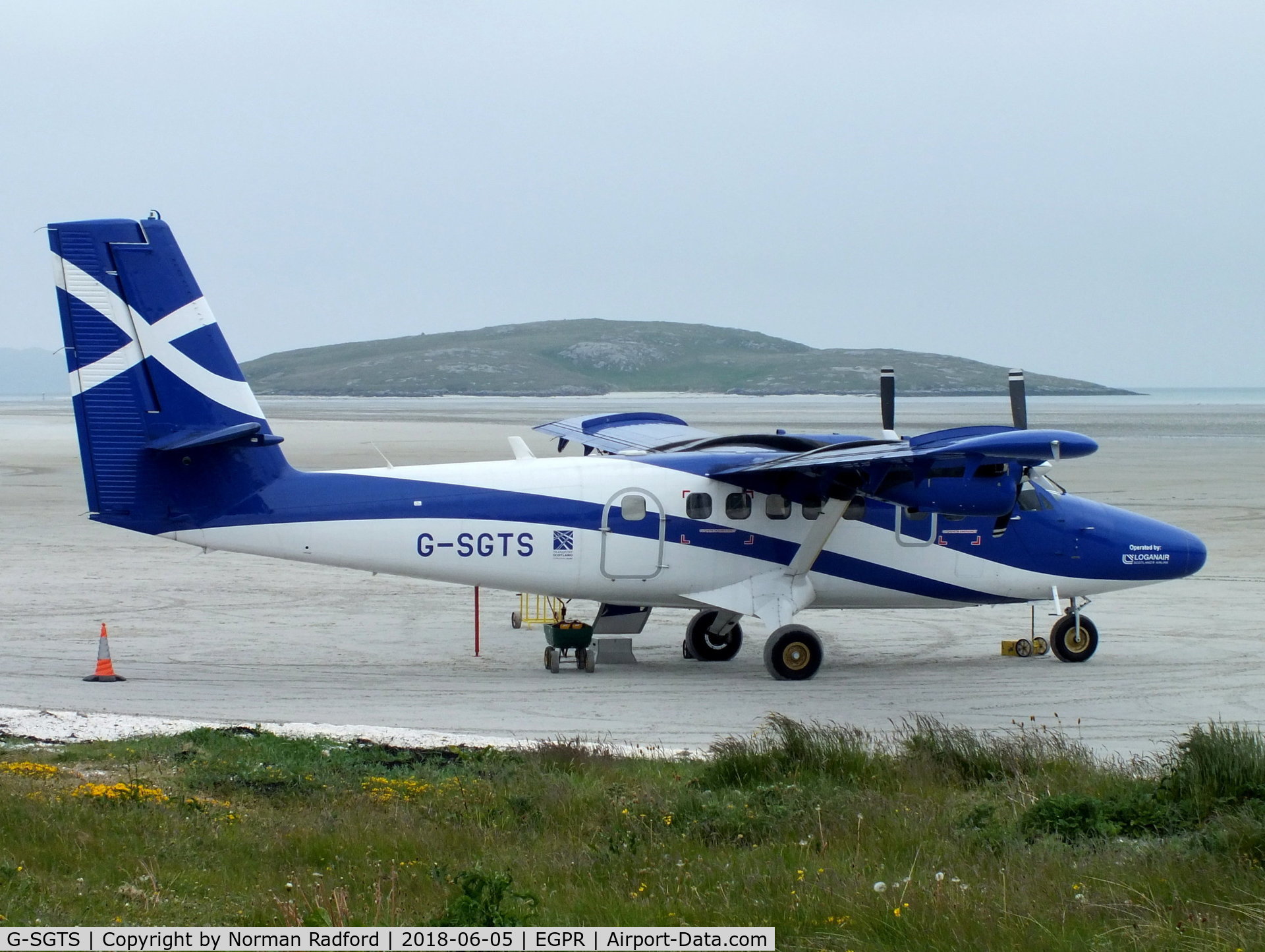 G-SGTS, 2014 Viking DHC-6-400 Twin Otter C/N 918, Just landed at Barra Airport, Isle of Barra, Outer Hebrides, Scotland
