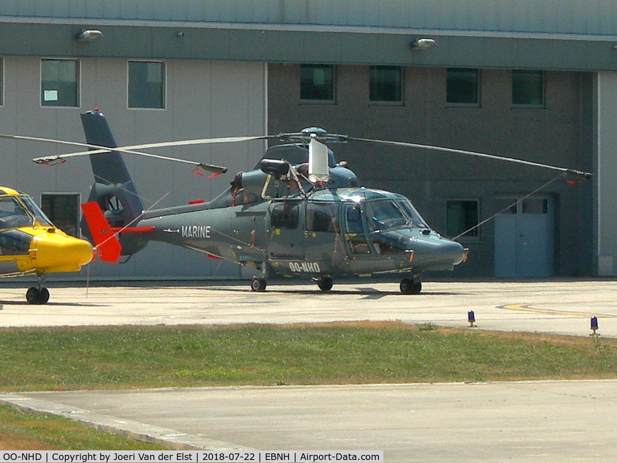 OO-NHD, 2008 Eurocopter AS-365N-3 Dauphin 2 C/N 6831, Parked Noordzee Helicopters Vlaanderen