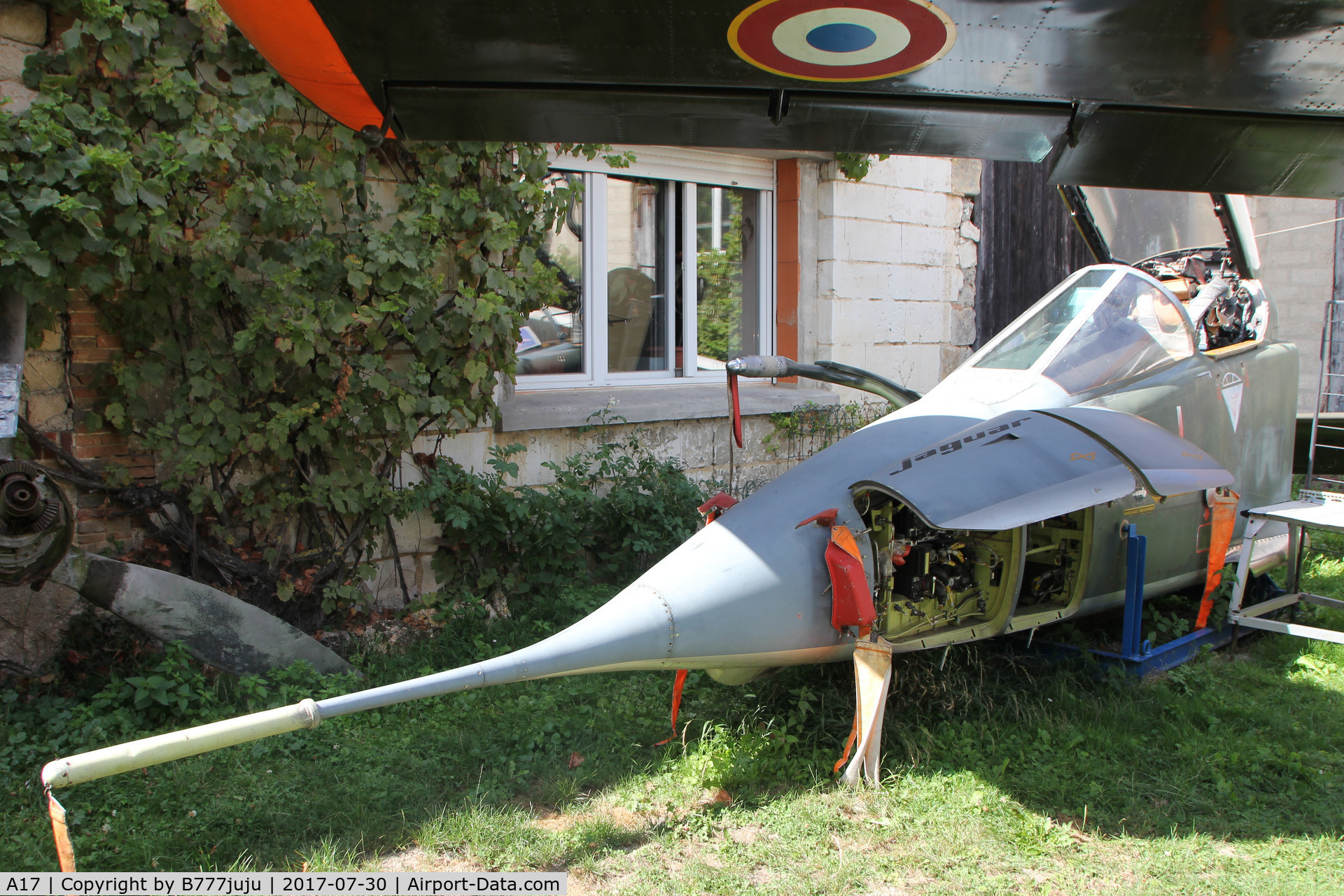 A17, Sepecat Jaguar A C/N A17, preserved at Vraux