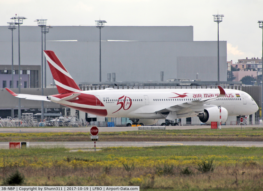 3B-NBP, 2017 Airbus A350-941 C/N 145, Ready for delivery... additional 50th anniversary patch...