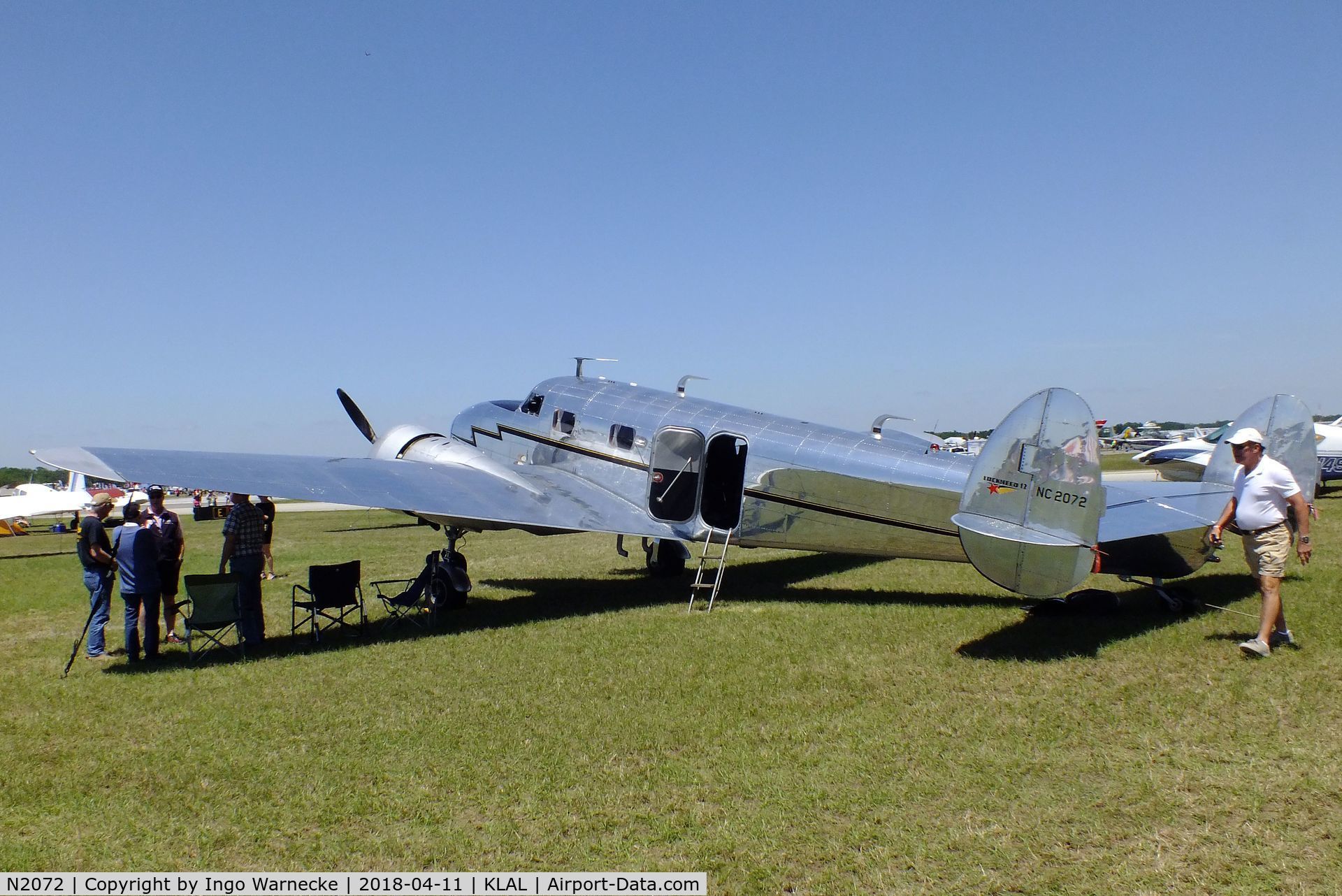 N2072, 1936 Lockheed 12A Electra Junior C/N 1208, Lockheed 12A Electra Junior at 2018 Sun 'n Fun, Lakeland FL