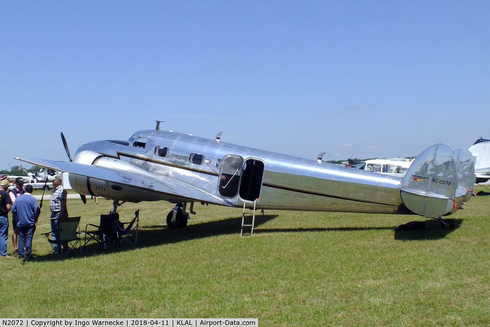 N2072, 1936 Lockheed 12A Electra Junior C/N 1208, Lockheed 12A Electra Junior at 2018 Sun 'n Fun, Lakeland FL