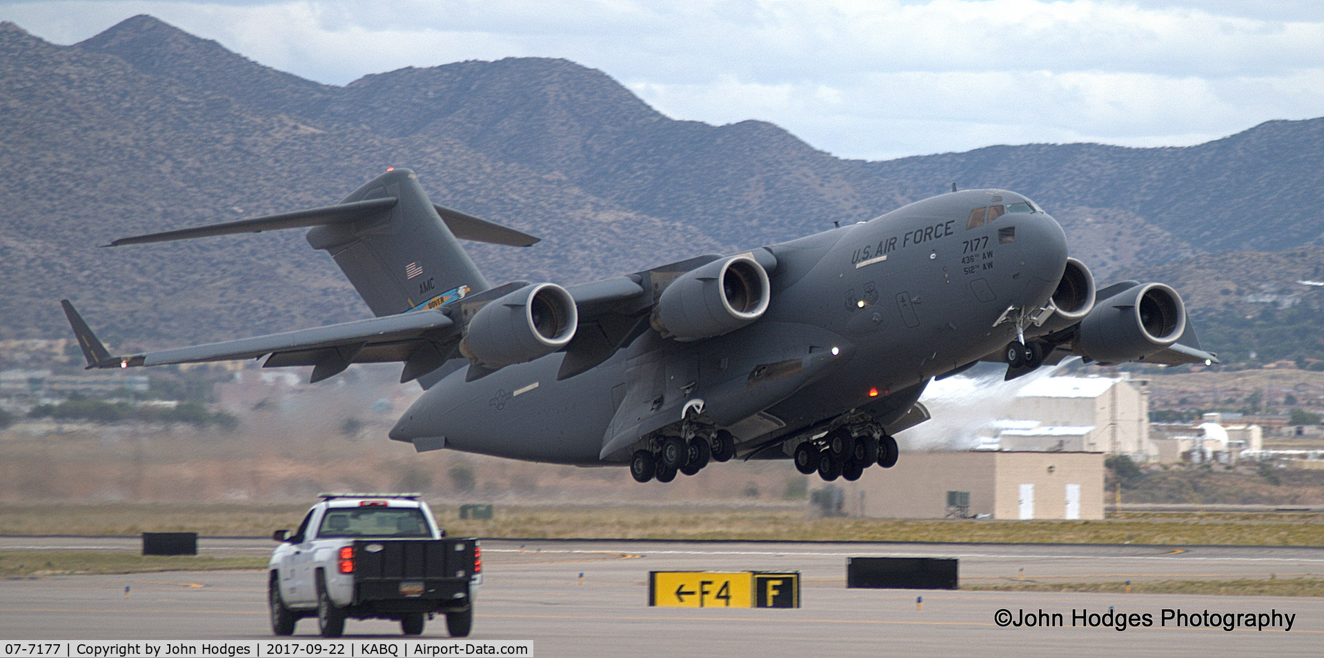 07-7177, 2007 Boeing C-17A Globemaster III C/N P-177, Taking off from a quick trip to Kirtland AFB
