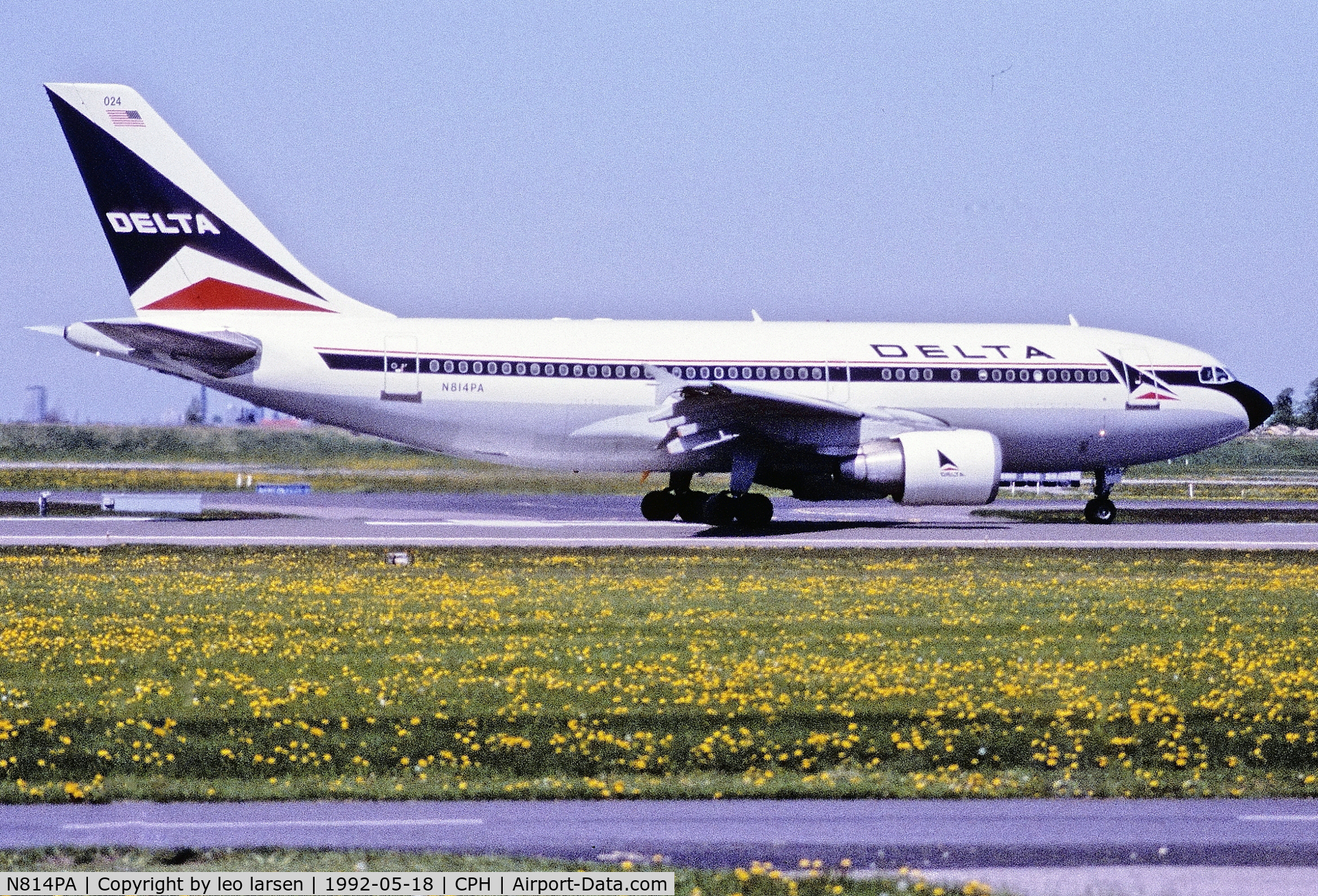 N814PA, 1987 Airbus A310-324 C/N 450, Copenhagen 18.5.1992 T/O run R-04R
