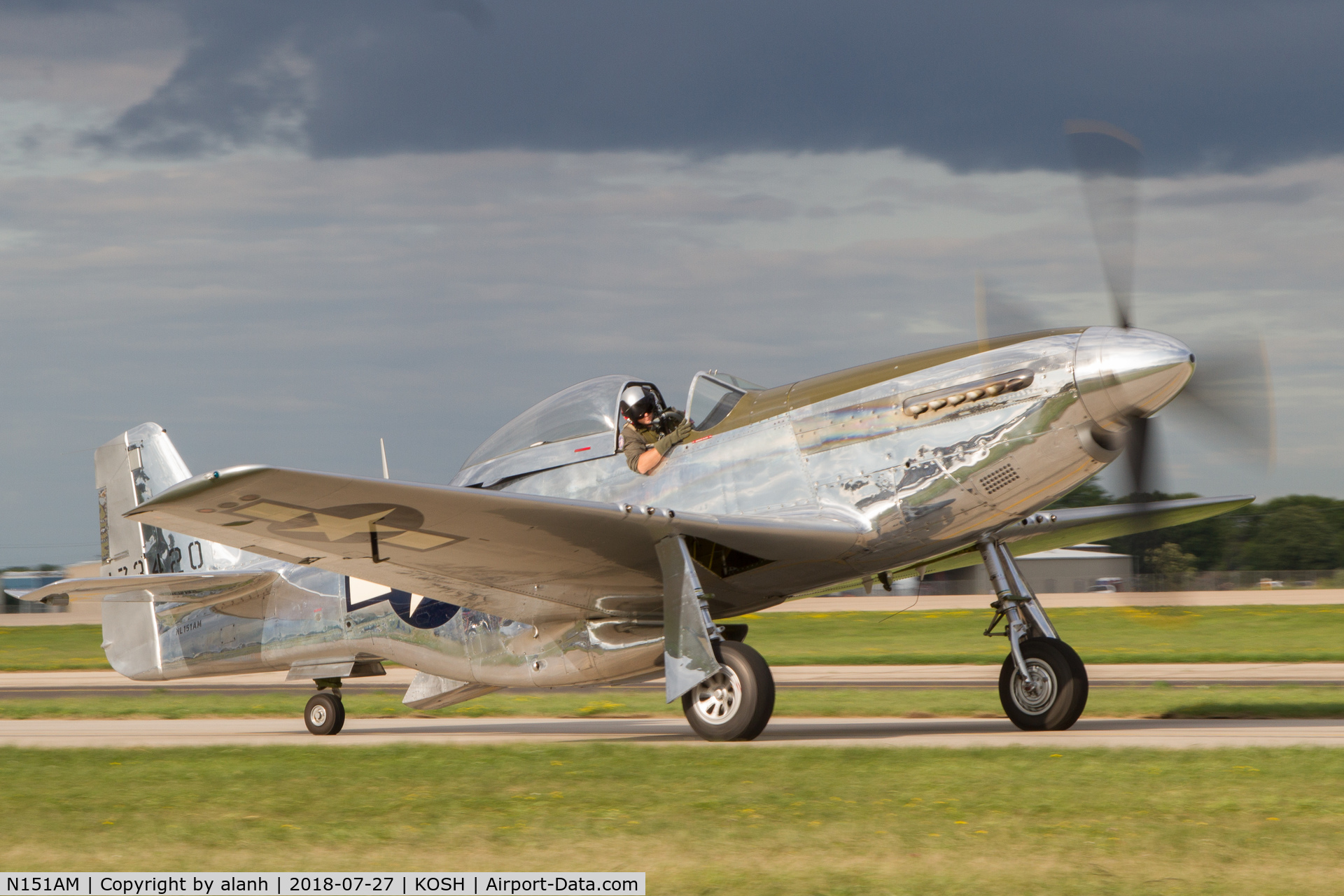 N151AM, 1944 North American P-51D Mustang C/N 122-39879, Taxiing for Heritage Flight performance, AirVenture 2018