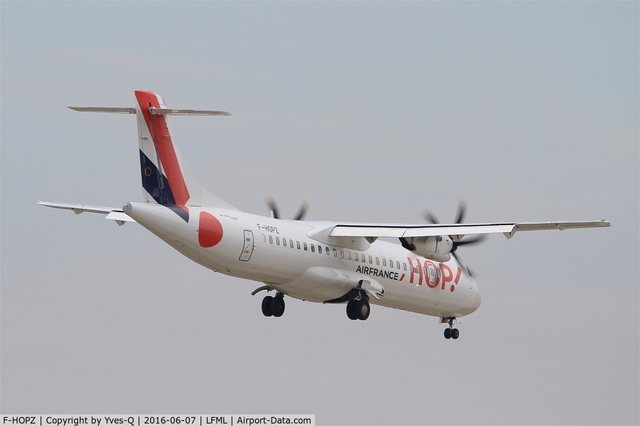 F-HOPZ, 2015 ATR 72-212A C/N 1265, ATR 72-600, On final Rwy 32R, Marseille-Provence Airport (LFML-MRS)