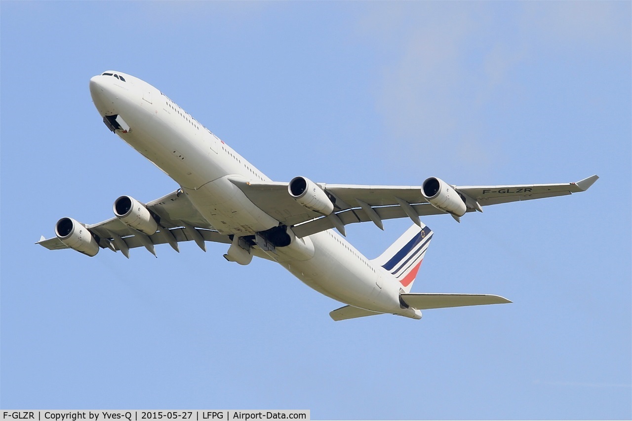 F-GLZR, 1999 Airbus A340-313X C/N 307, Airbus A340-313X, Take off rwy 27L, Roissy Charles De Gaulle airport (LFPG-CDG)