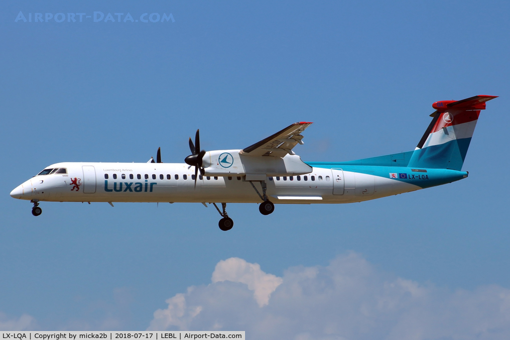 LX-LQA, 2014 De Havilland Canada DHC-8-402 Dash 8 C/N 4468, Landing