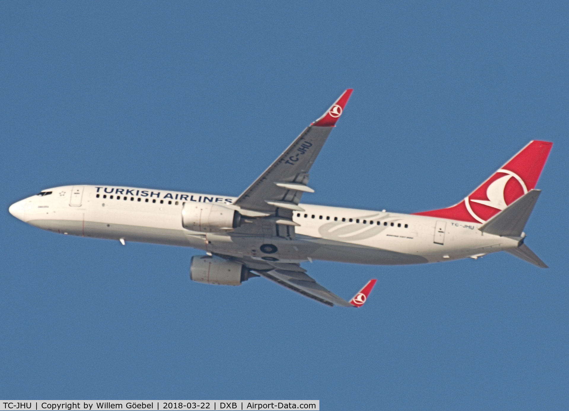 TC-JHU, 2013 Boeing 737-8F2 C/N 42002, Take off from DUBAI INTERNATIONAL Airport