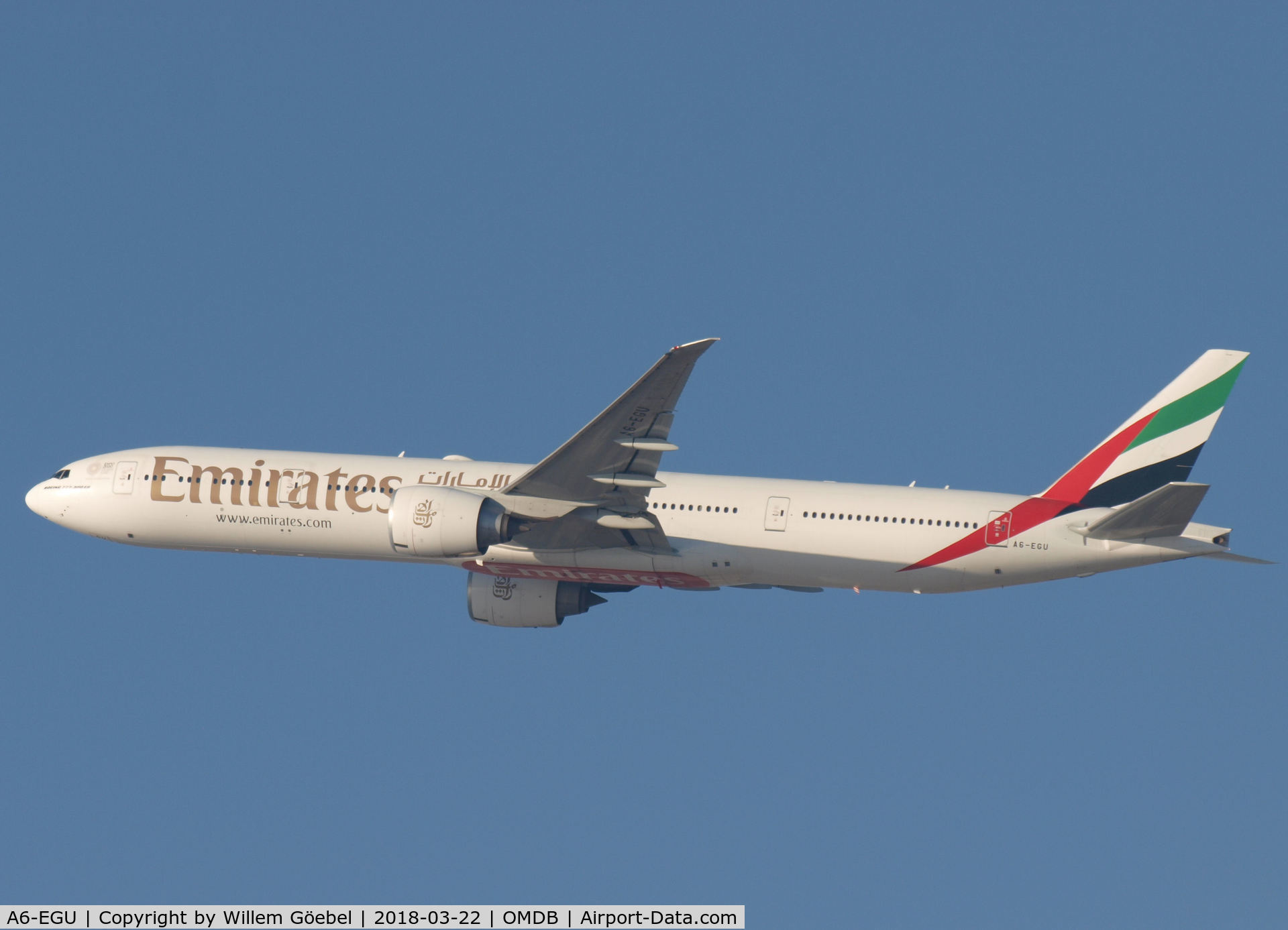 A6-EGU, 2012 Boeing 777-31H/ER C/N 41079, Take off from DUBAI INTERNATIONAL Airport