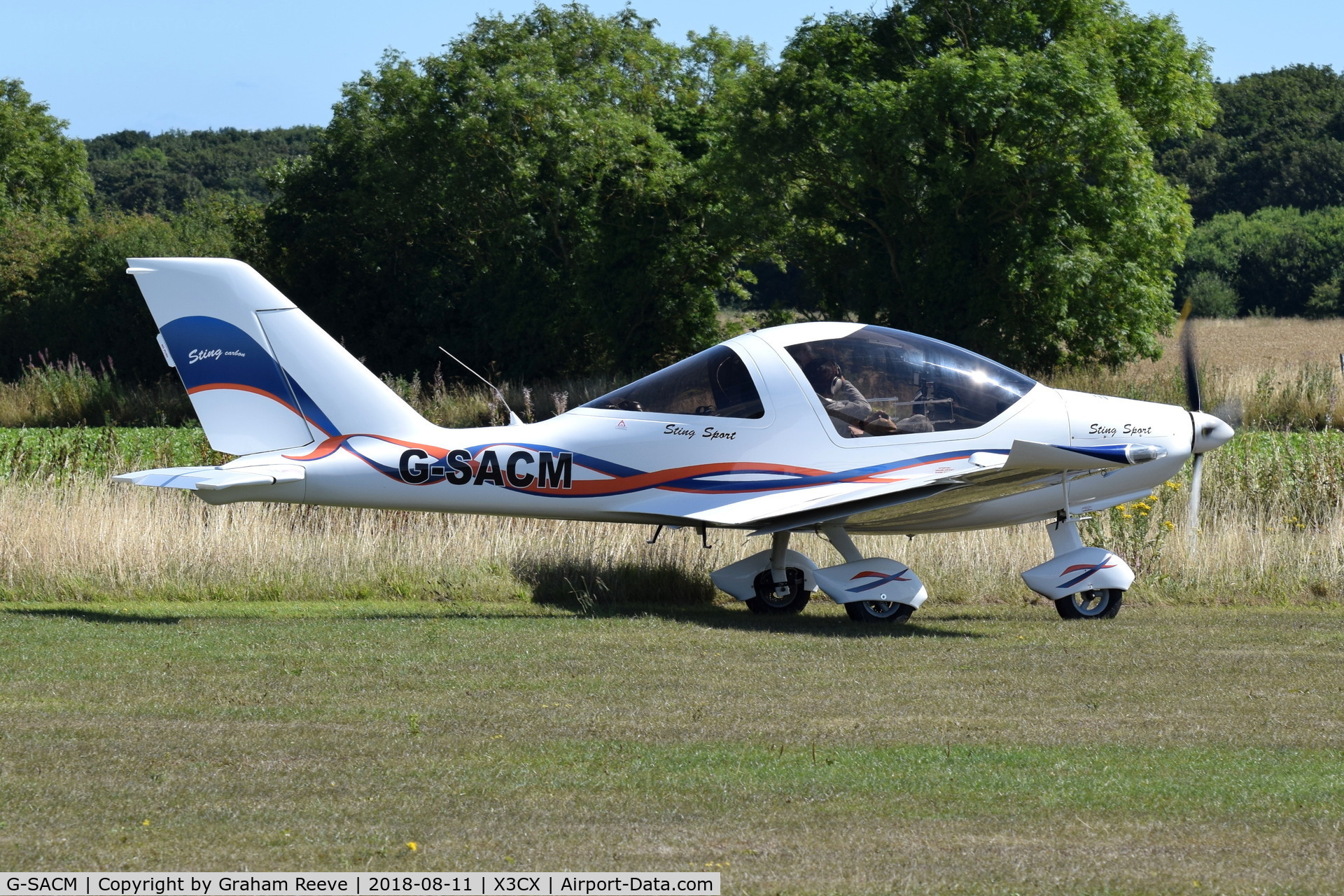G-SACM, 2011 TL Ultralight TL-2000UK Sting Carbon C/N LAA 347-14798, Just landed at Northrepps.