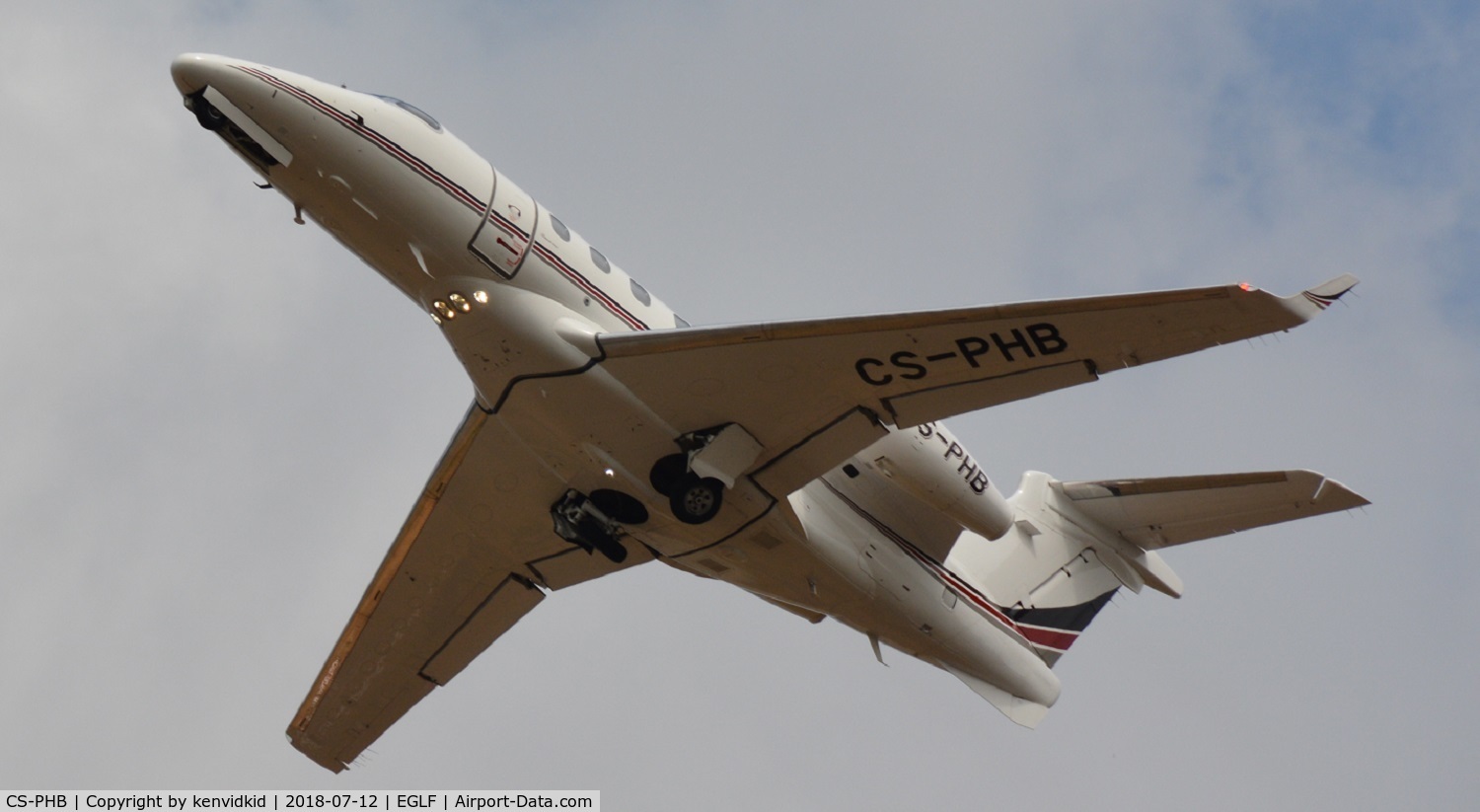 CS-PHB, 2014 Embraer EMB-505 Phenom 300 C/N 50500209, Departing Farnborough.