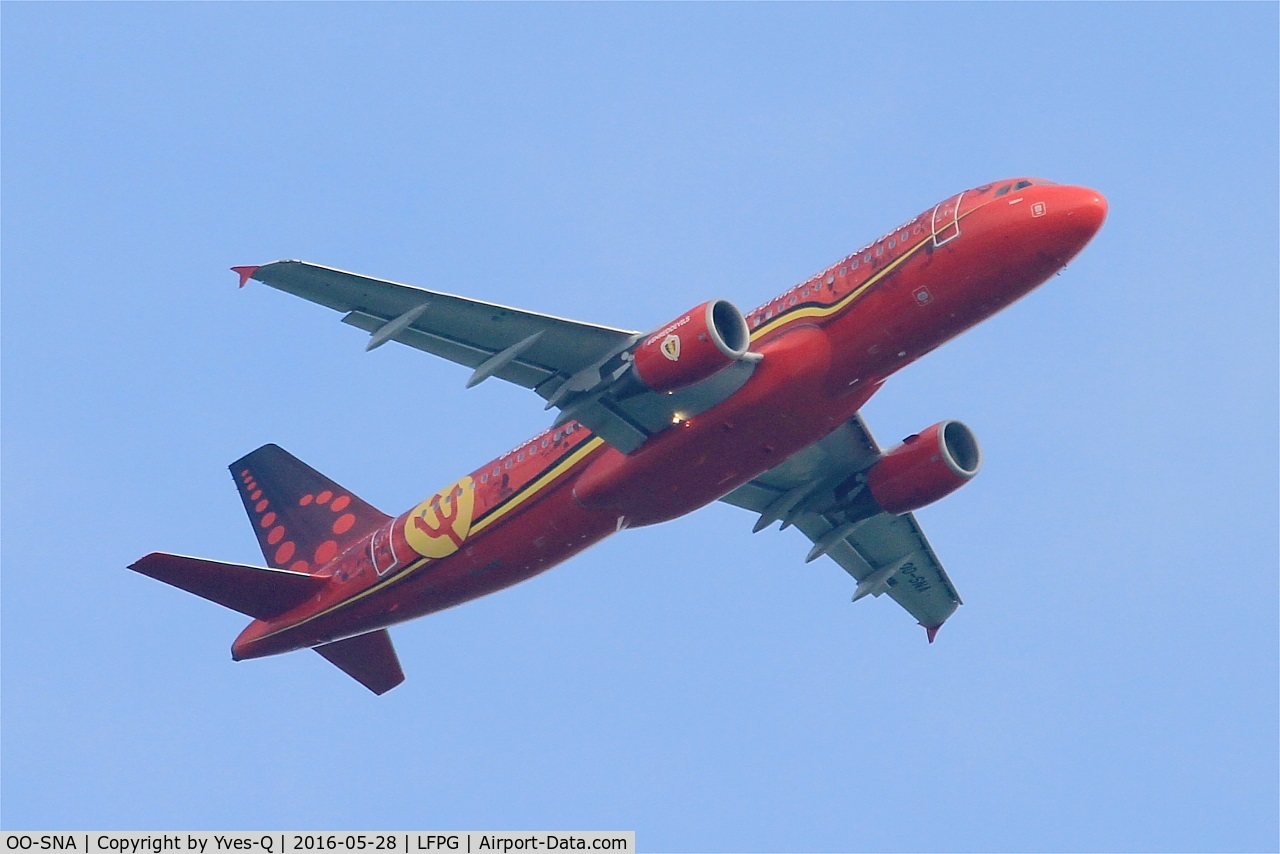 OO-SNA, 2001 Airbus A320-214 C/N 1441, Airbus A320-214, Take off rwy 06R, Roissy Charles De Gaulle airport (LFPG-CDG)