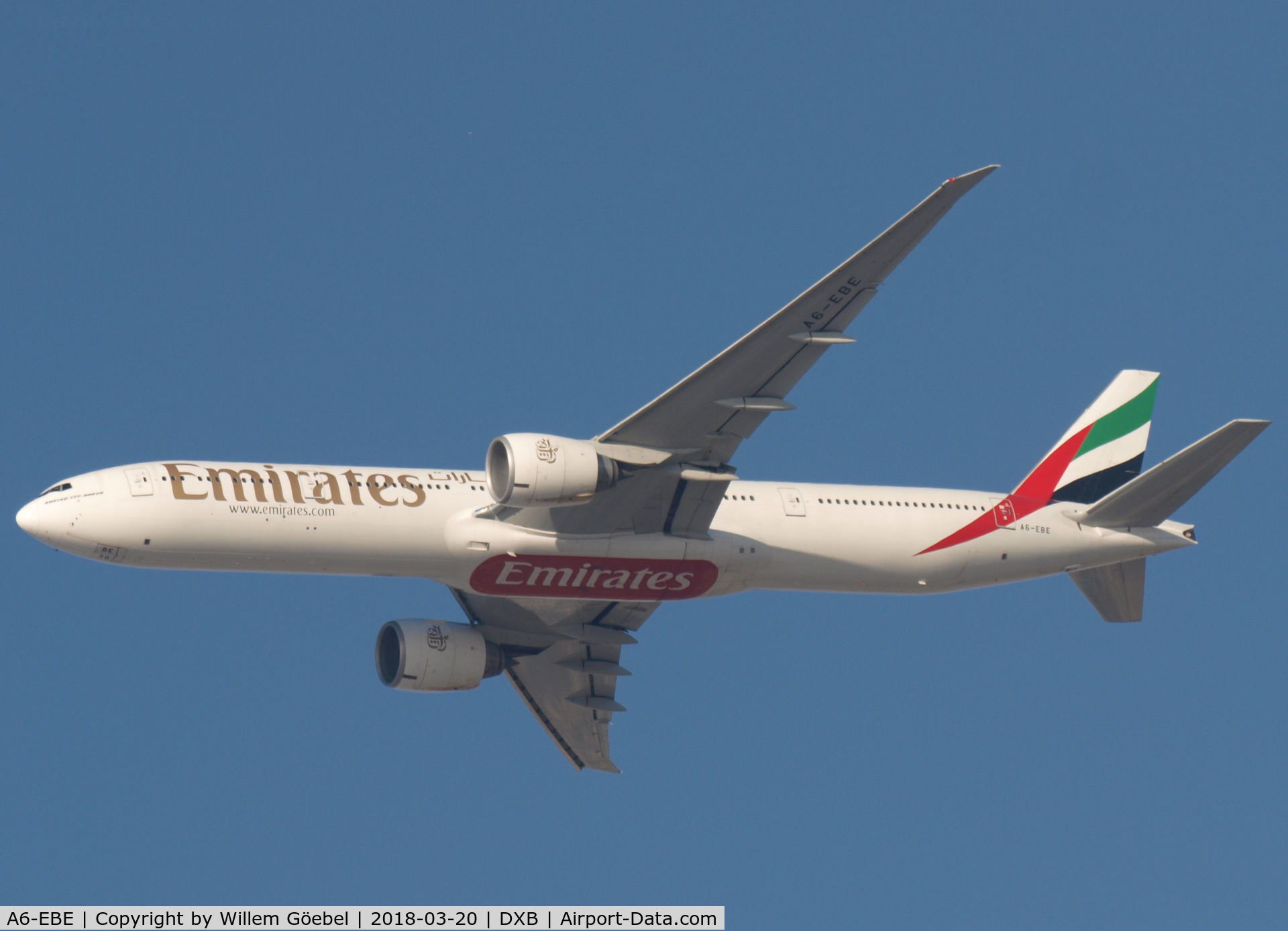 A6-EBE, 2005 Boeing 777-36N/ER C/N 32788, Take off from DUBAI INTERNATIONAL Airport