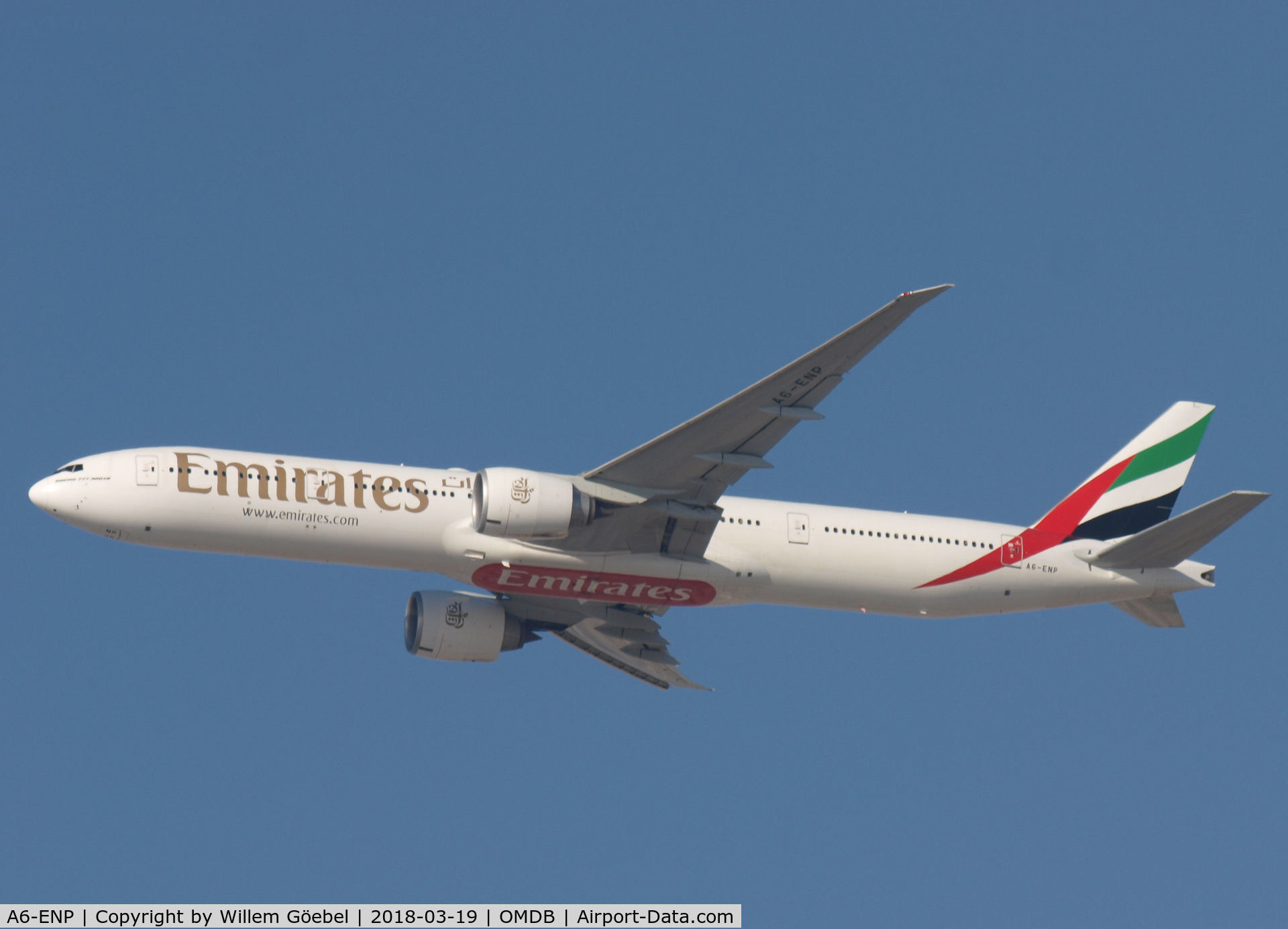 A6-ENP, 2014 Boeing 777-31H/ER C/N 41362, Take off from DUBAI INTERNATIONAL Airport