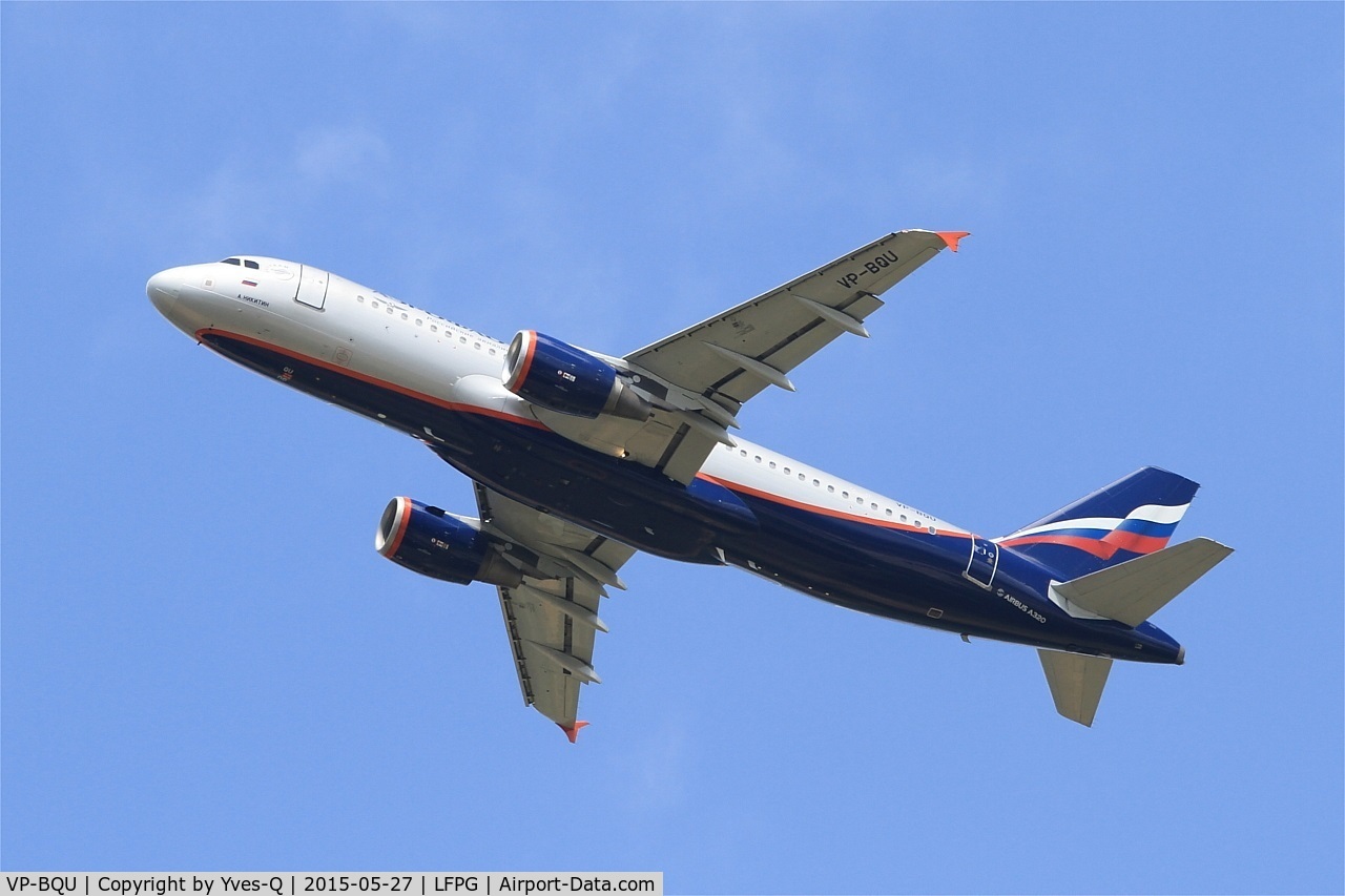 VP-BQU, 2008 Airbus A320-214 C/N 3373, Airbus A320-214, Take off rwy 27L, Roissy Charles De Gaulle airport (LFPG-CDG)