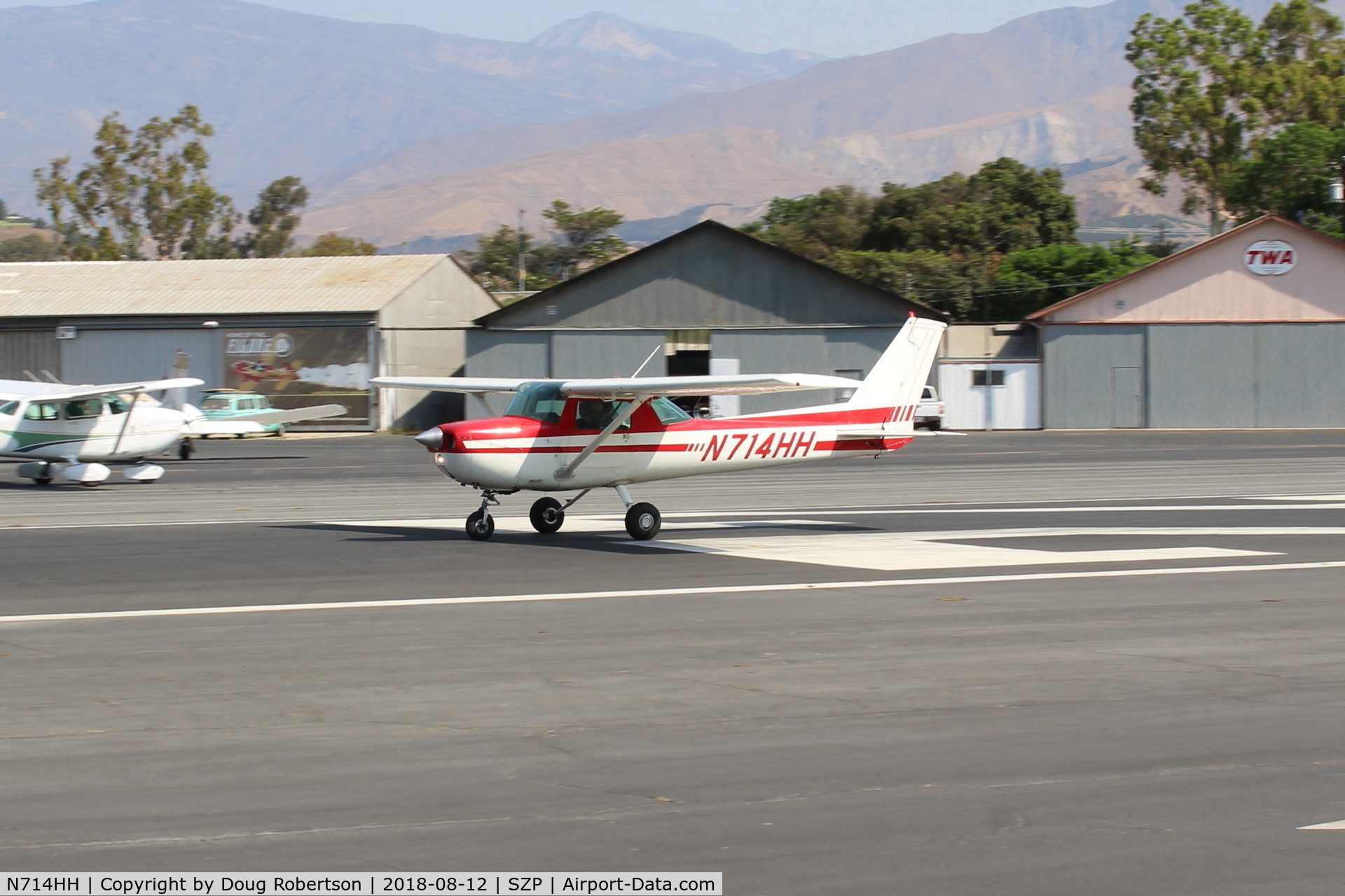 N714HH, 1977 Cessna 150M C/N 15079185, 1977 Cessna 150M, Continental O-200 100 Hp, takeoff roll Rwy 22