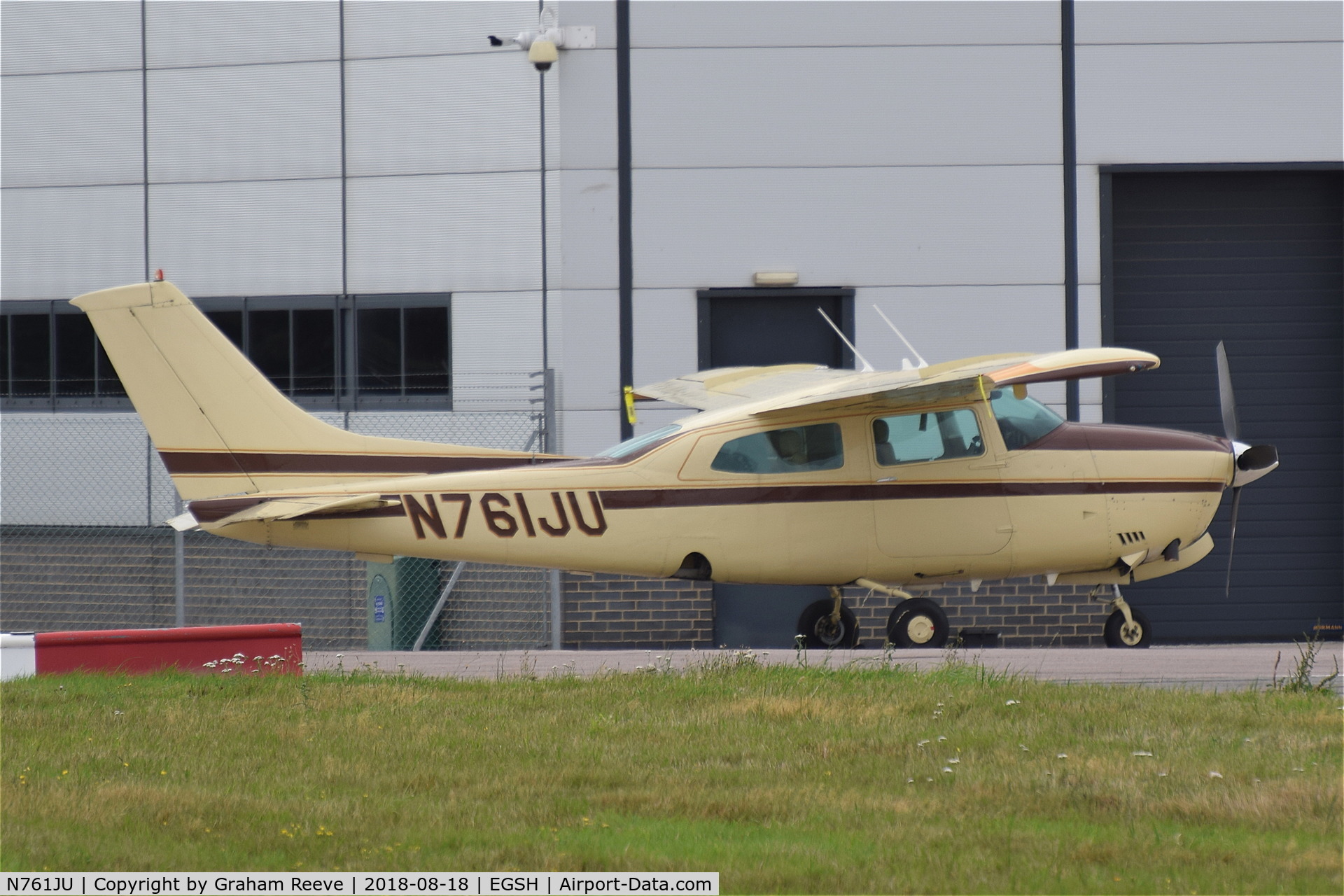 N761JU, 1977 Cessna T210M Turbo Centurion C/N 21062300, Parked at Norwich.
