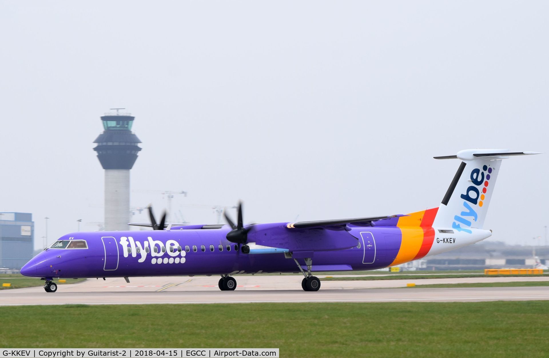 G-KKEV, 2008 De Havilland Canada DHC-8-402Q Dash 8 C/N 4201, At Manchester