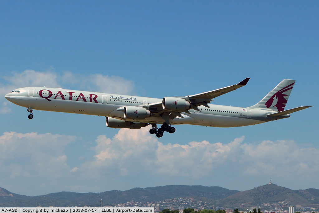 A7-AGB, 2005 Airbus A340-642X C/N 715, Landing. Scrapped in may 2019.