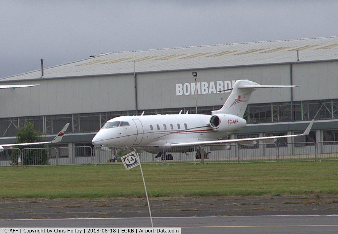 TC-AFF, 2006 Bombardier Challenger 300 (BD-100-1A10) C/N 20126, Parked outside the Bombardier hanger Biggin Hill