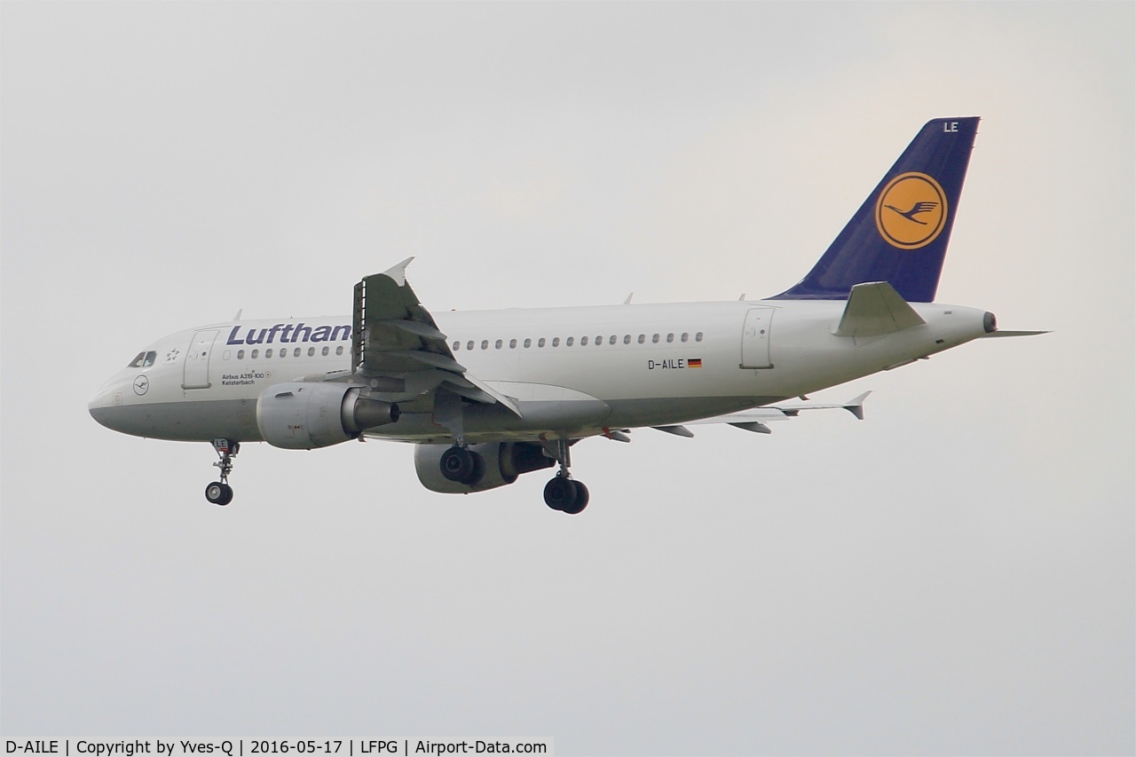 D-AILE, 1996 Airbus A319-114 C/N 627, Airbus A319-114, On final rwy 27R, Roissy Charles De Gaulle Airport (LFPG-CDG)