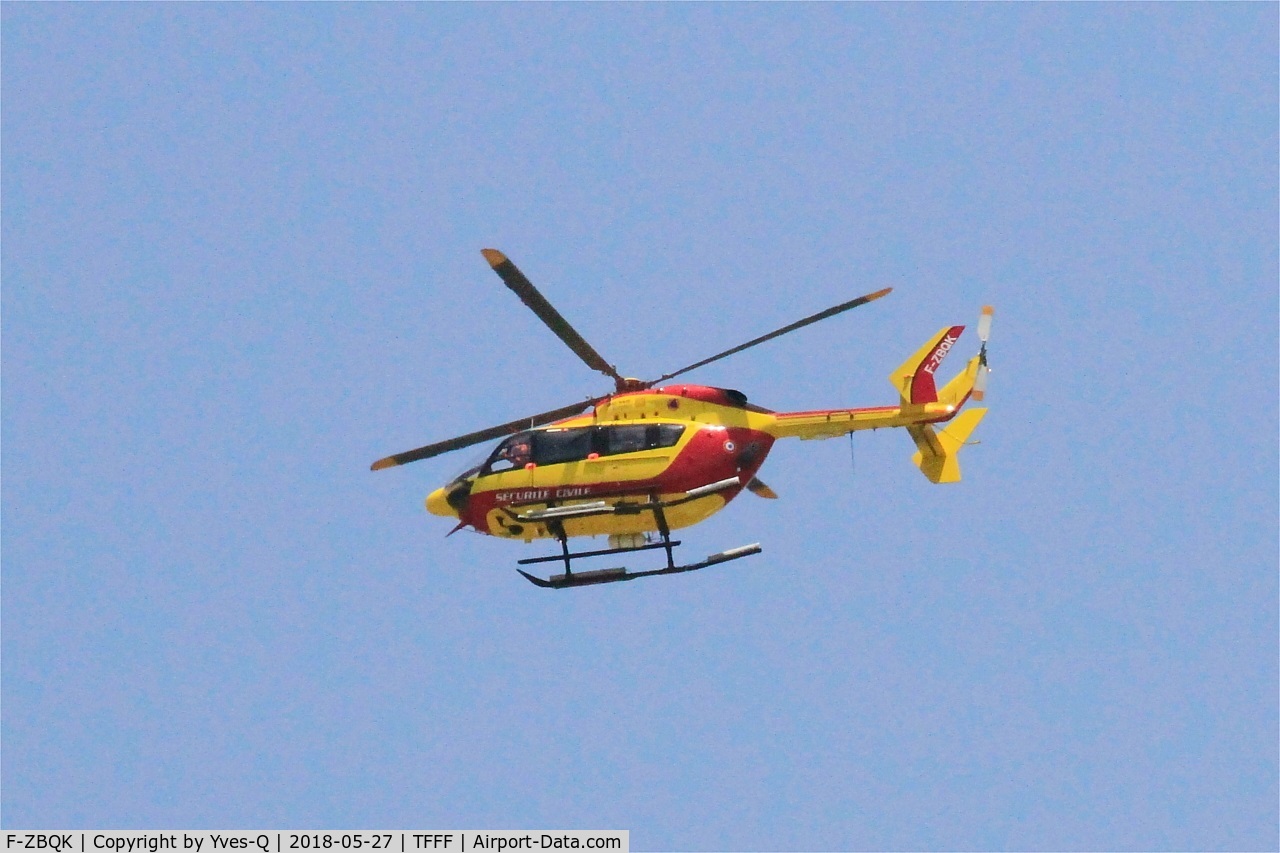 F-ZBQK, Eurocopter-Kawasaki EC-145 (BK-117C-2) C/N 9372, Eurocopter EC-145, Flight over Martinique-Aimé-Césaire airport (TFFF-FDF)