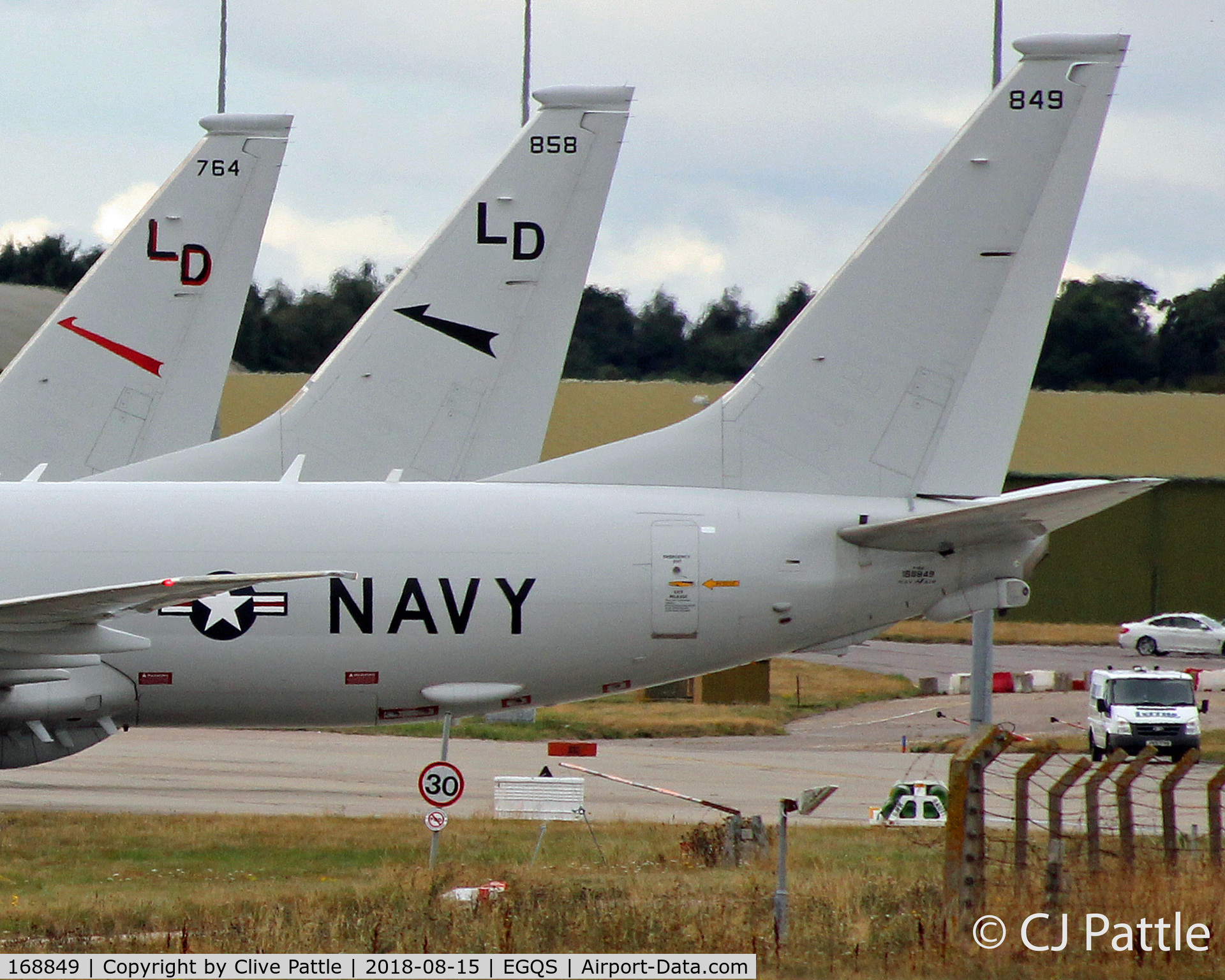 168849, Boeing P-8A Poseidon C/N 44141, P-8 Line-up of tails at RAF Lossiemouth